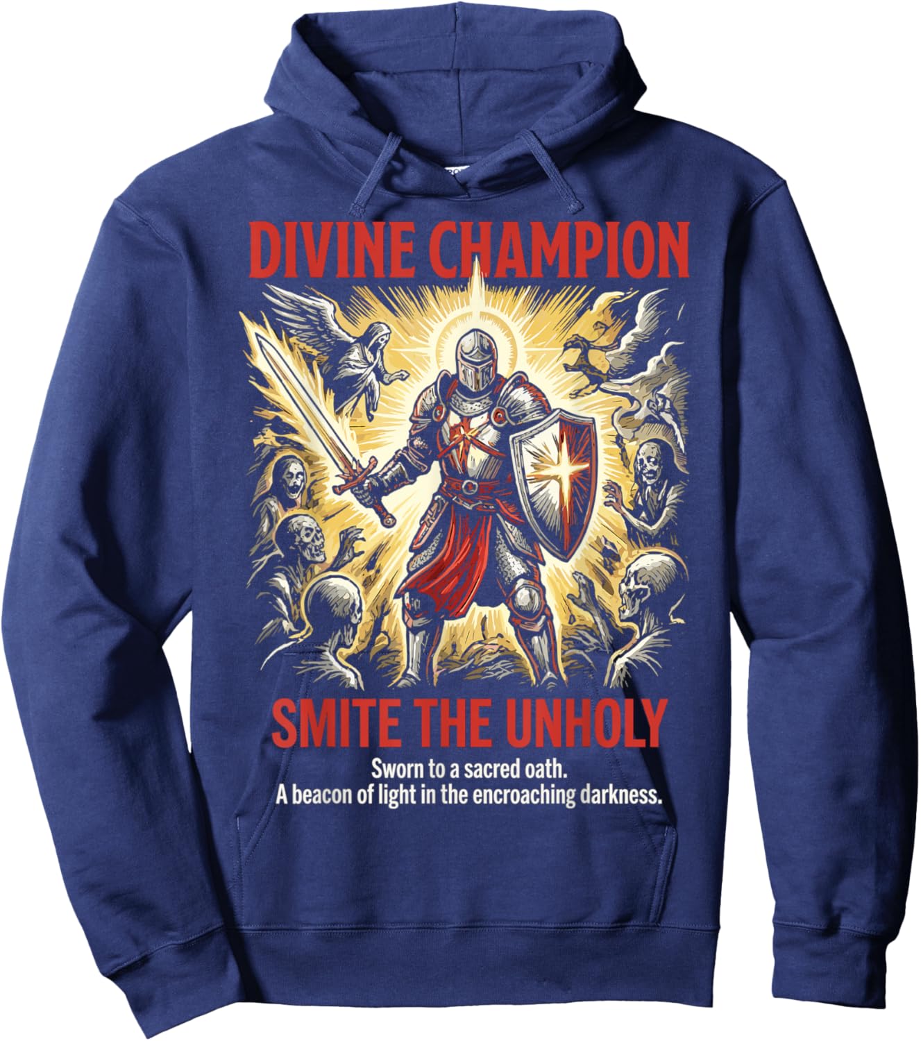 Paladin Divine Champion Tabletop Dark RPG Fantasy Gamer Hoodie - Hoodie | Navy
