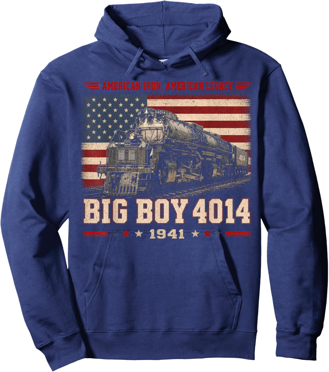 Big Boy 4014 Vintage Steam Locomotive Railroad Train Engine Hoodie - Hoodie | Navy