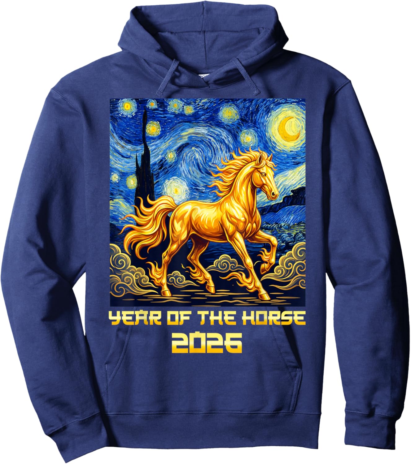 Chinese New Year 2026 Year of The Horse Lunar New Year 2026 Hoodie - Hoodie | Navy
