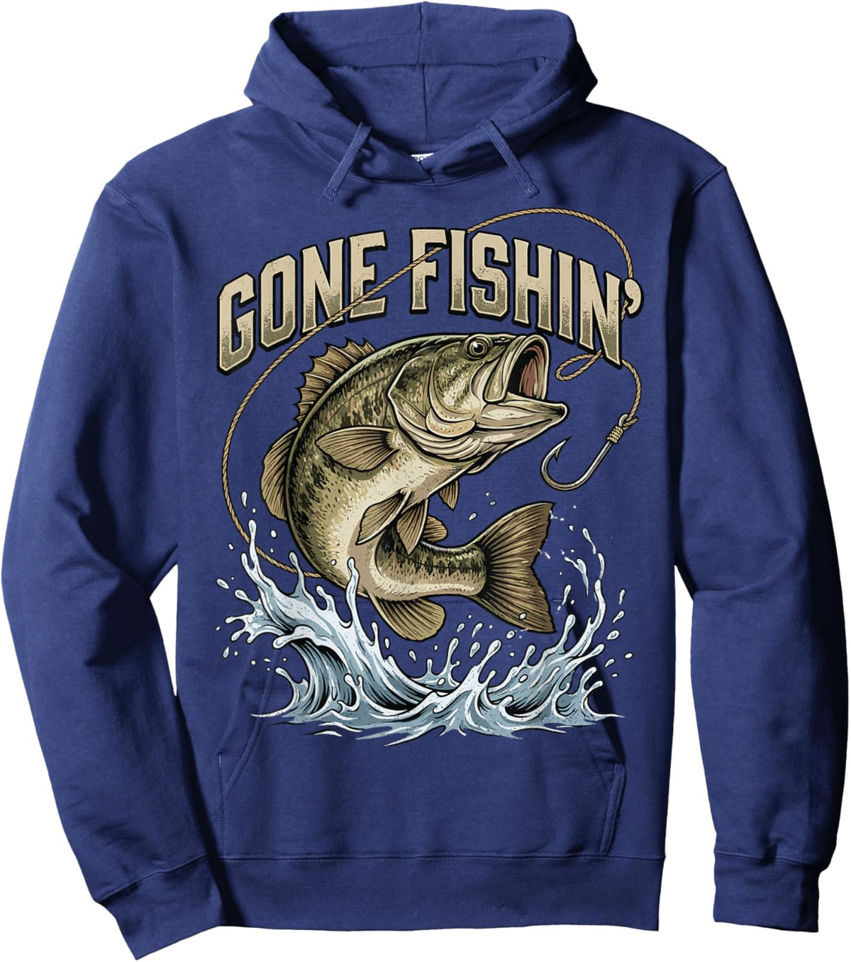 Gone Fishing Boys Kids Toddler Funny Men Outdoors Adventure Hoodie - Hoodie | Navy