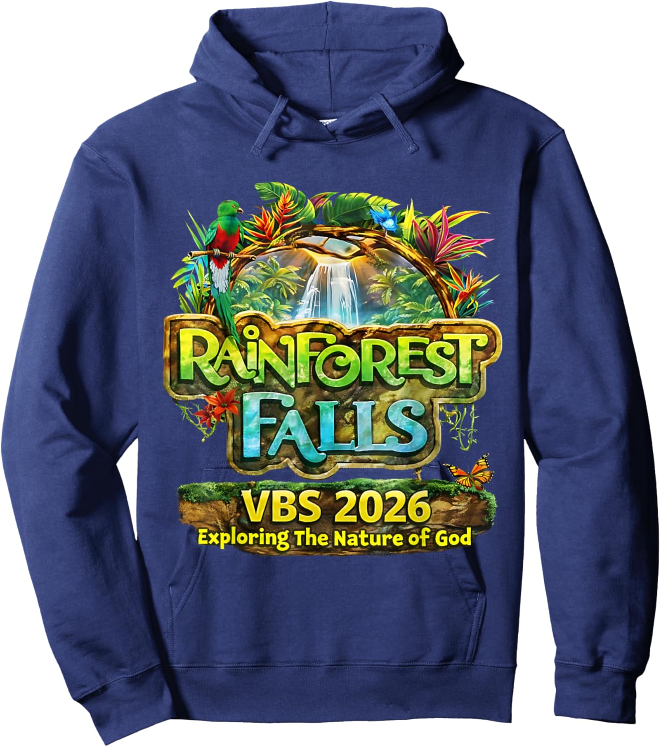 Rainforest Falls VBS 2026 Exploring The Nature of God Hoodie - Hoodie | Navy