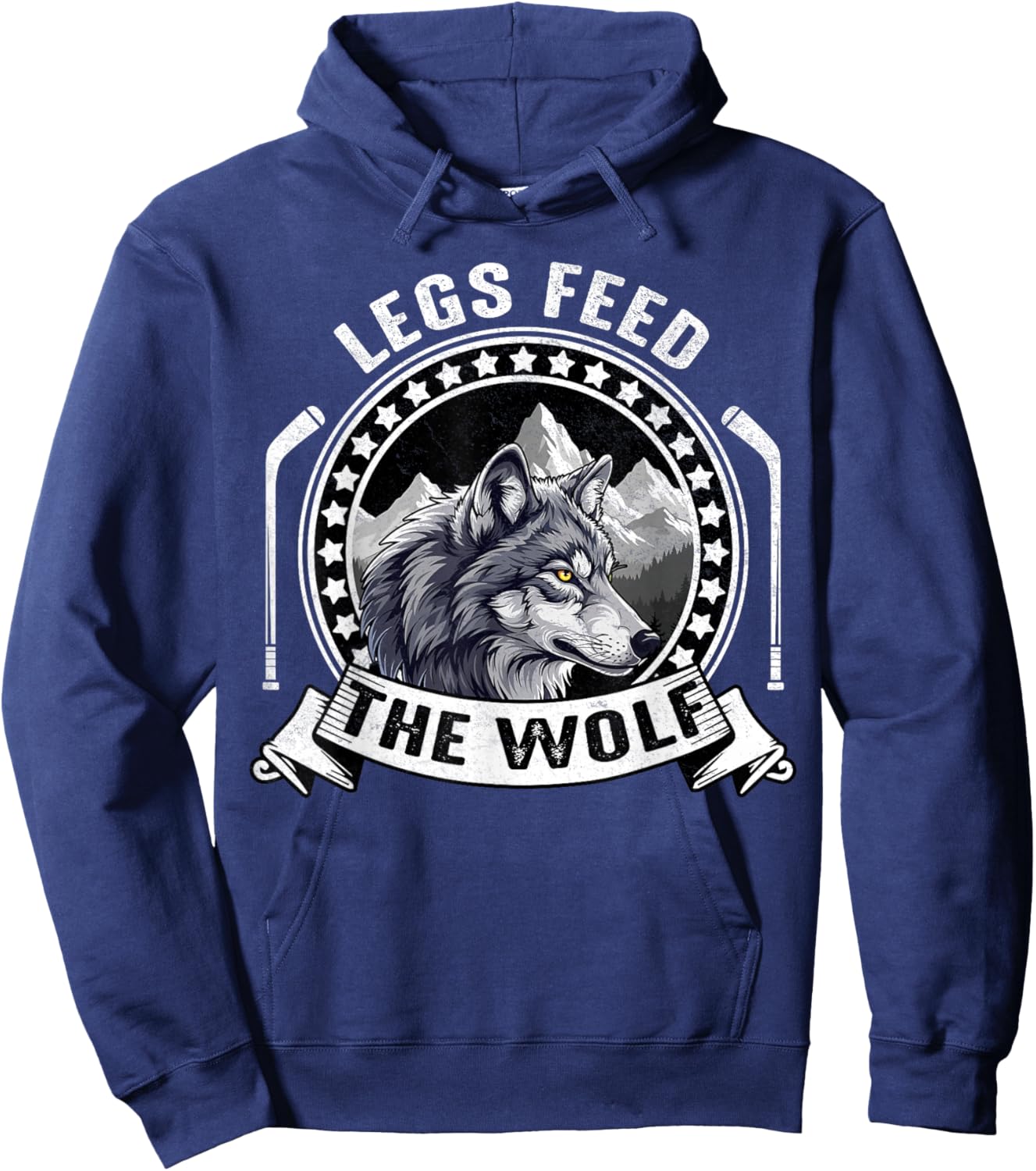 Legs Feed The Wolf Athletic Spirit Workout Motivation Sports Hoodie - Hoodie | Navy
