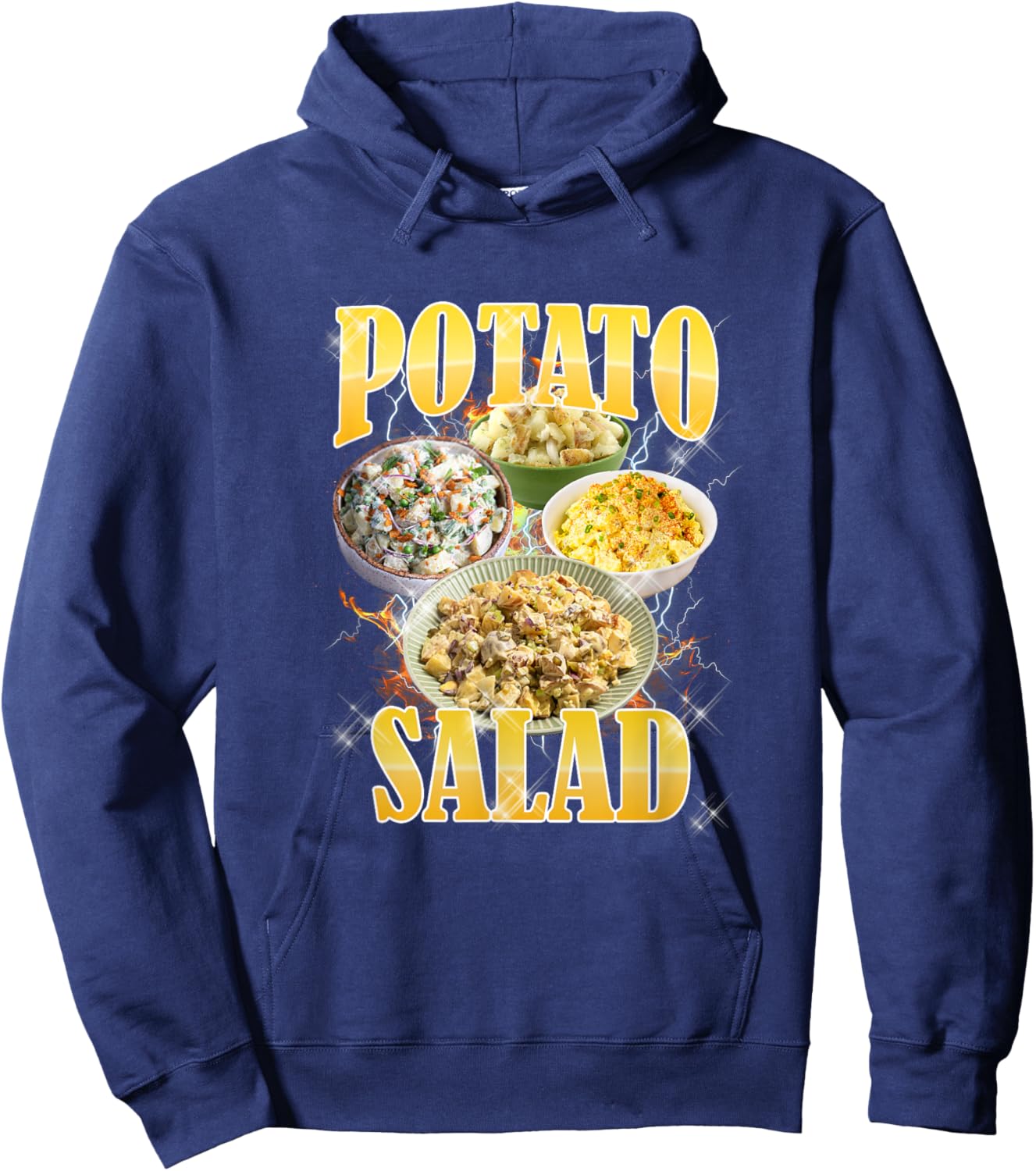Thanksgiving Potato Salad Bootleg 90's Rap Rock Vintage Hoodie - Hoodie | Navy