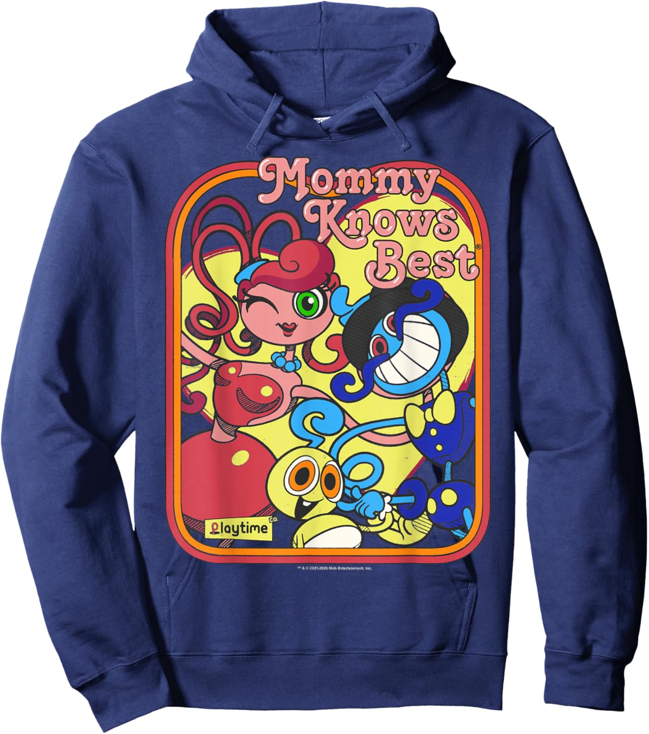 Poppy Playtime Mommy Knows Best Long Legs Family Portrait Hoodie - Hoodie | Navy