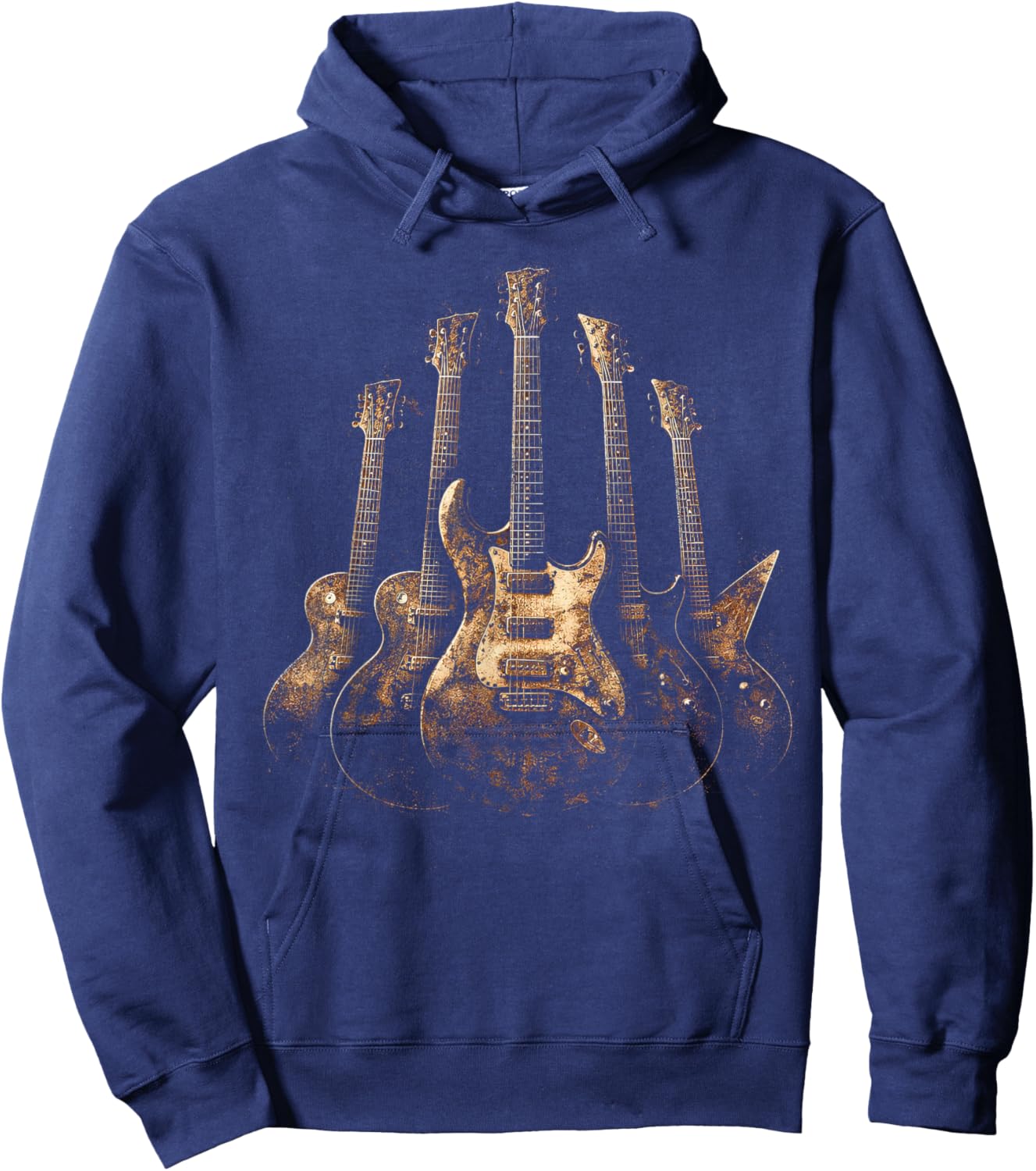 Vintage Guitar Shirt Guitar Player Retro Guitar Guitarist Hoodie - Hoodie | Navy