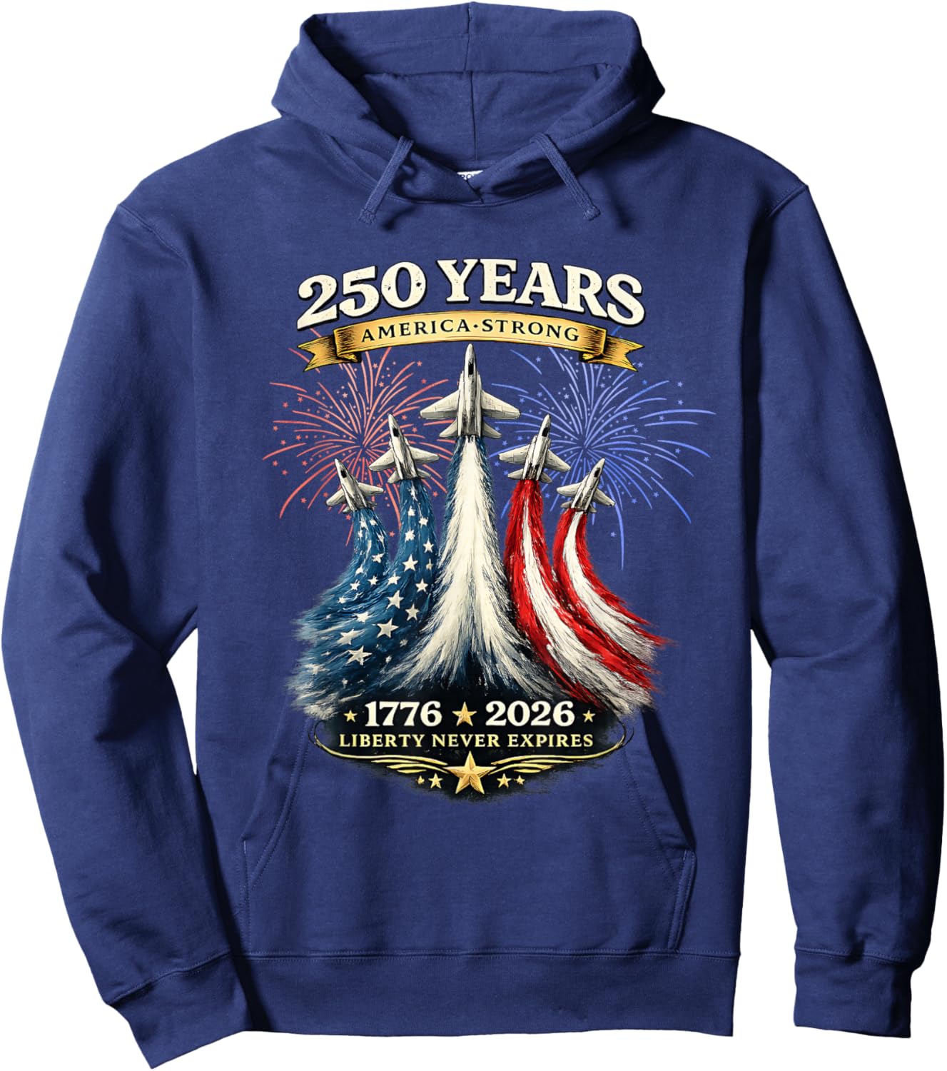 250 Years America Strong 1776 2026 Hoodie - Hoodie | Navy