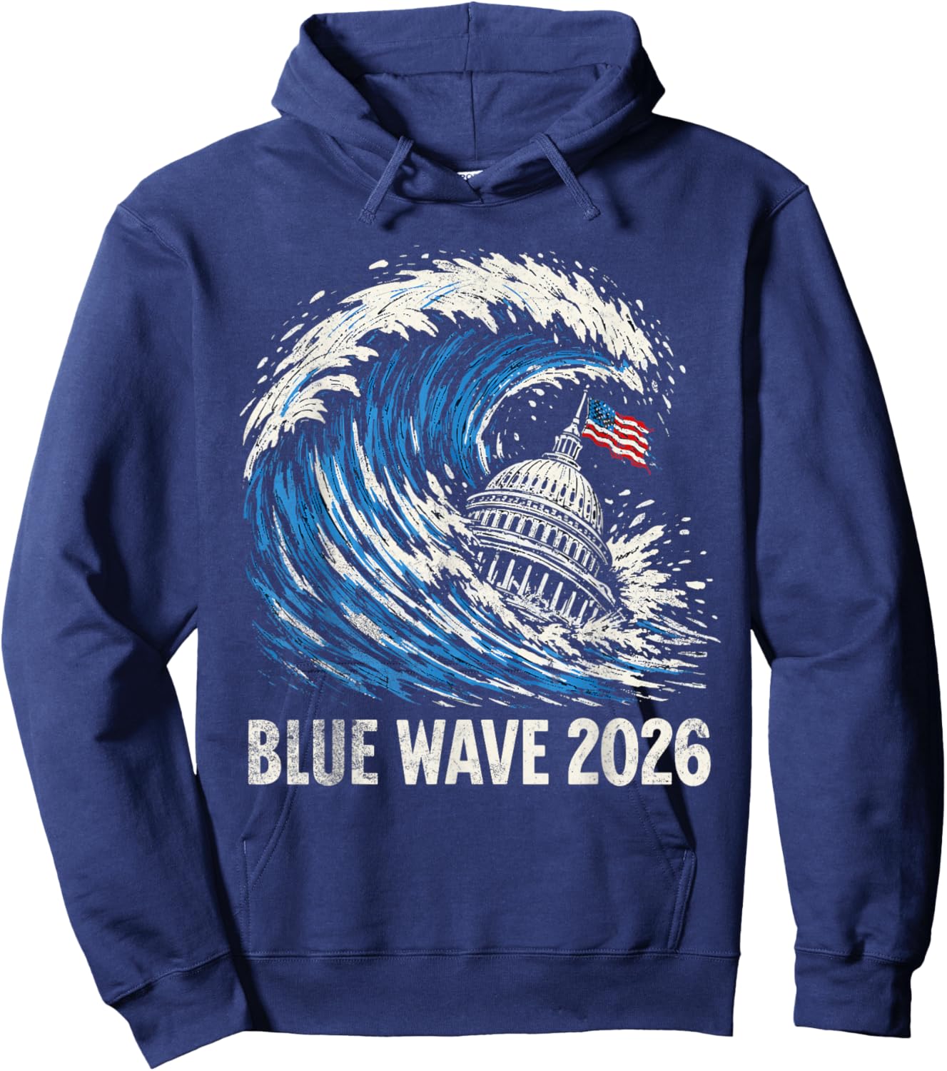 Blue Wave 2026 Vote Midterms Hoodie - Hoodie | Navy