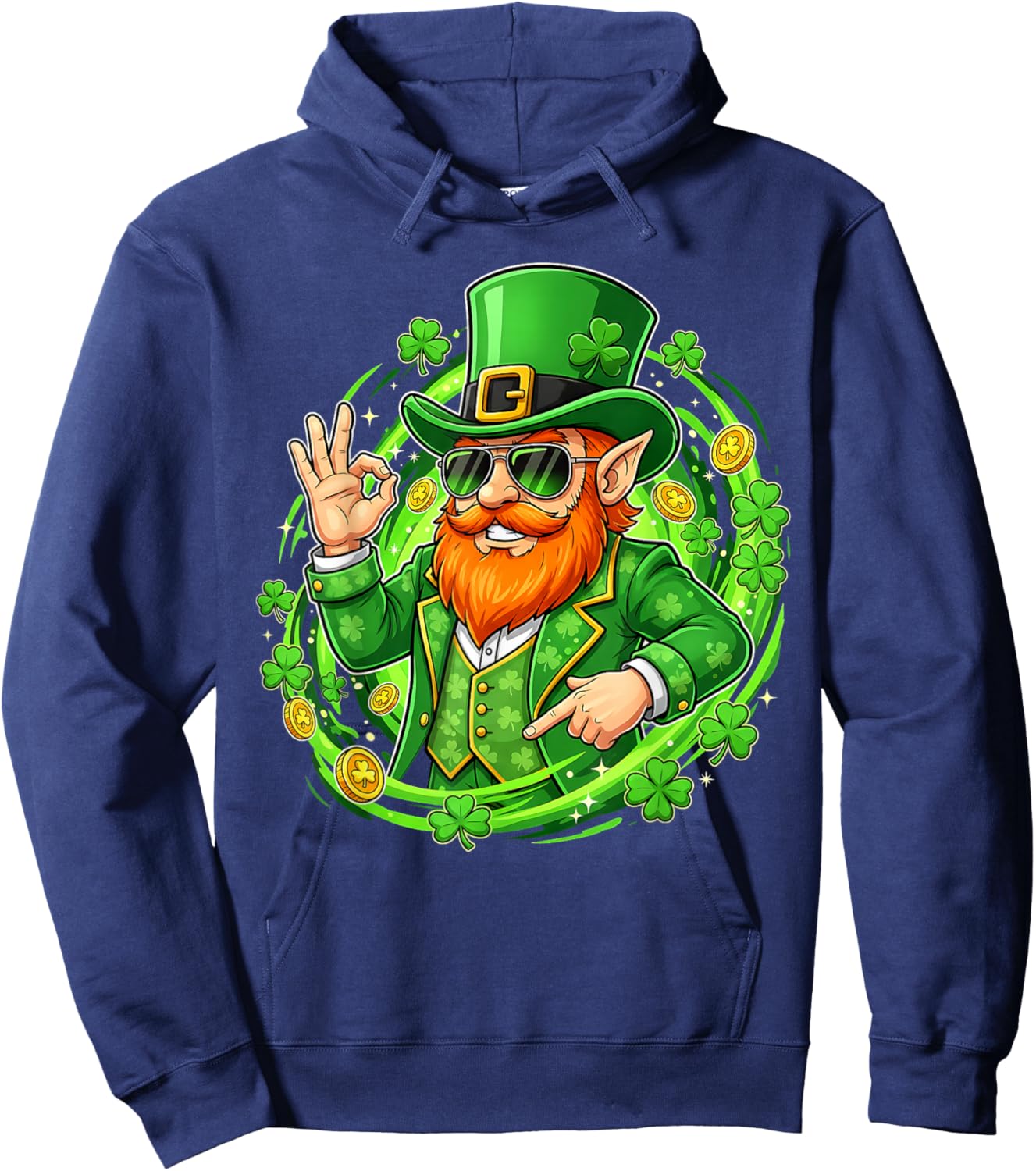67 Six Seven Gen Alpha Slang Leprechaun Funny St. Patricks Hoodie - Hoodie | Navy