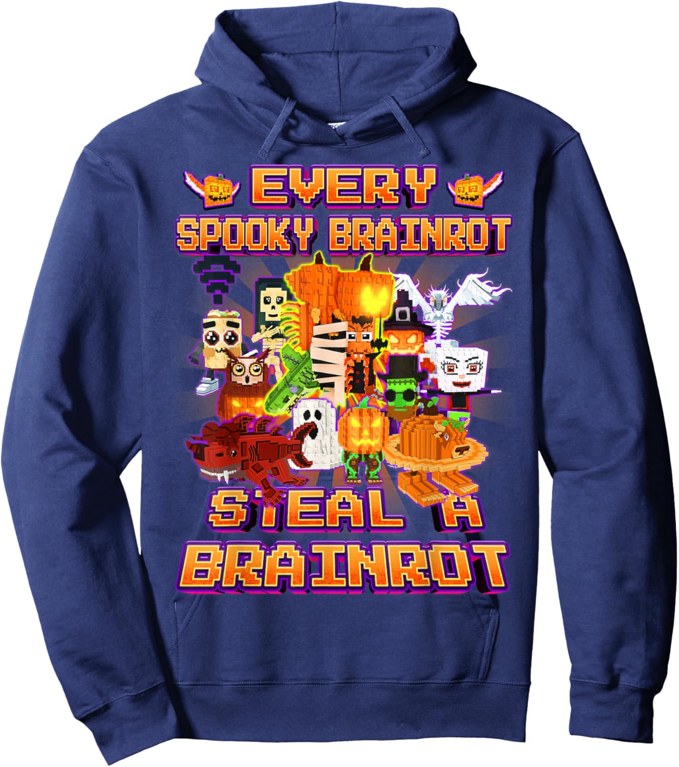 Every Spooky Brainrot Women Boys Girls Kids Teen Hoodie - Hoodie | Navy