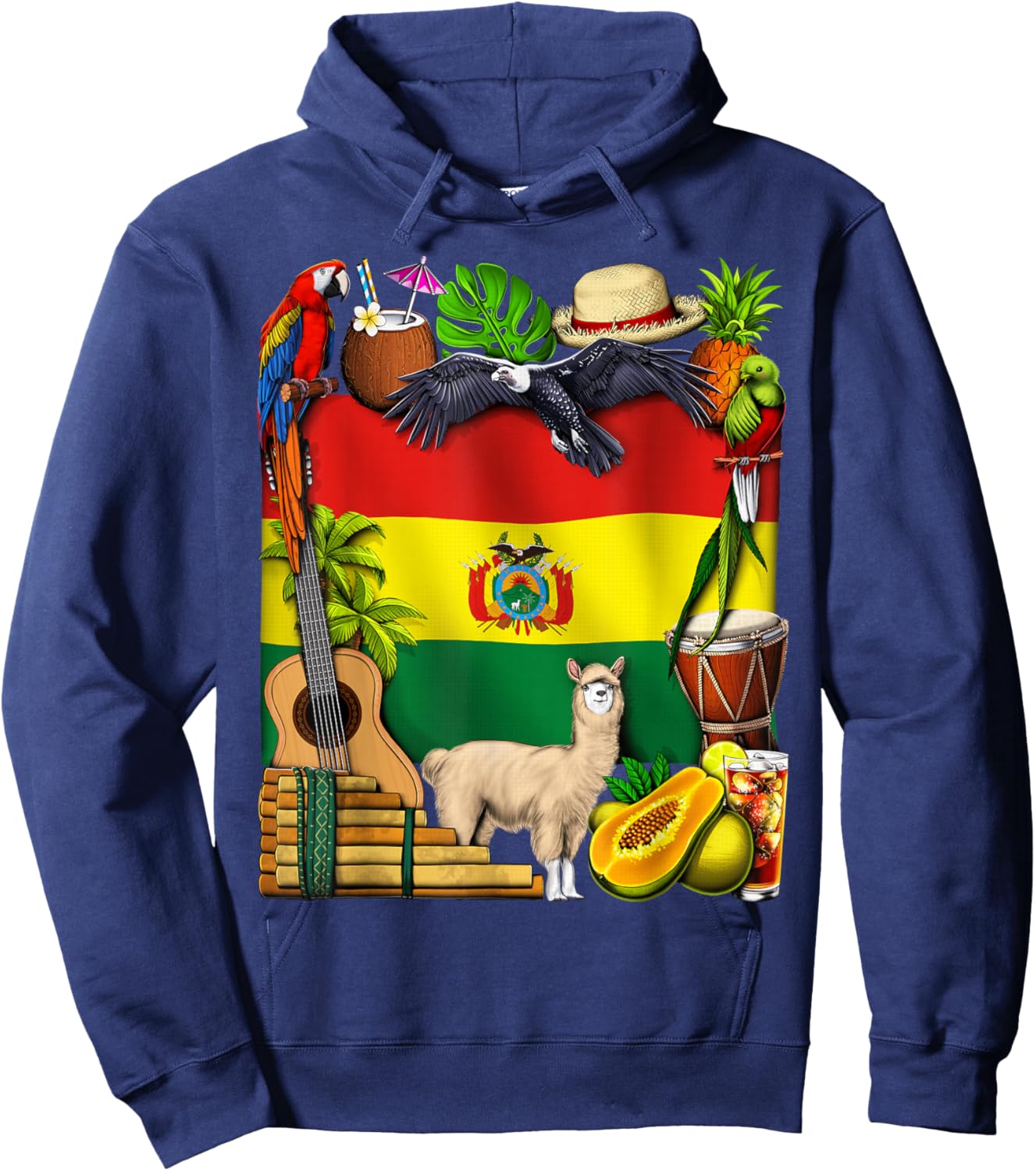 Bolivia Flag Bolivian Heritage Bolivian Roots Proud Bolivian Hoodie - Hoodie | Navy