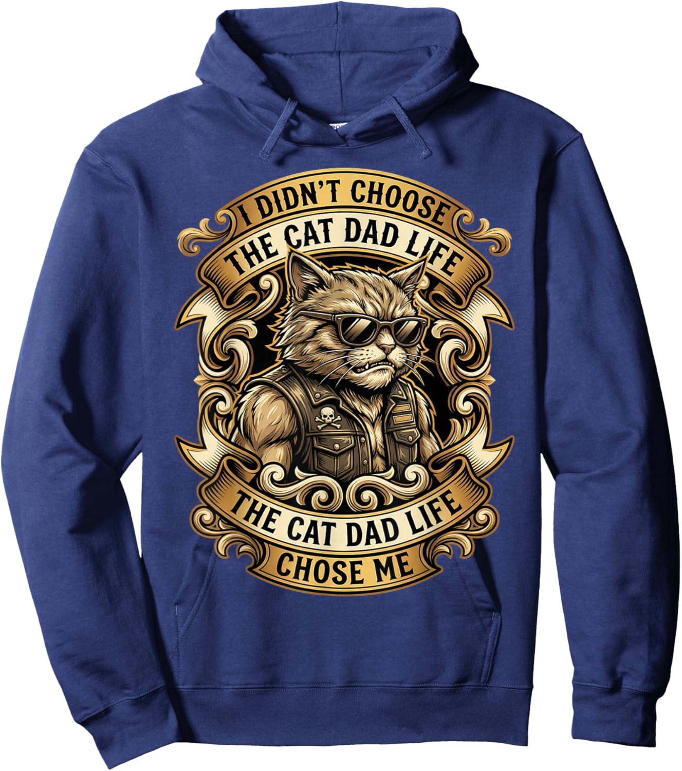 I Didn't Choose The Cat Dad Life The Cat Life Chose Me Hoodie - Hoodie | Navy