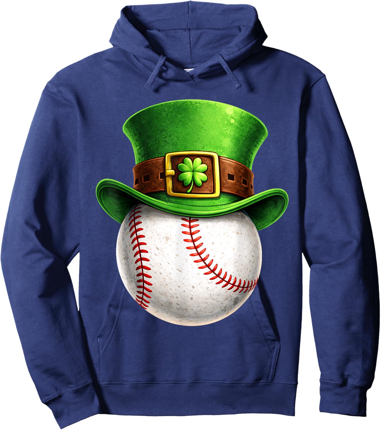 Baseball St Patricks Day Men Boys Kids Sport Green Shamrock Hoodie - Hoodie | Navy