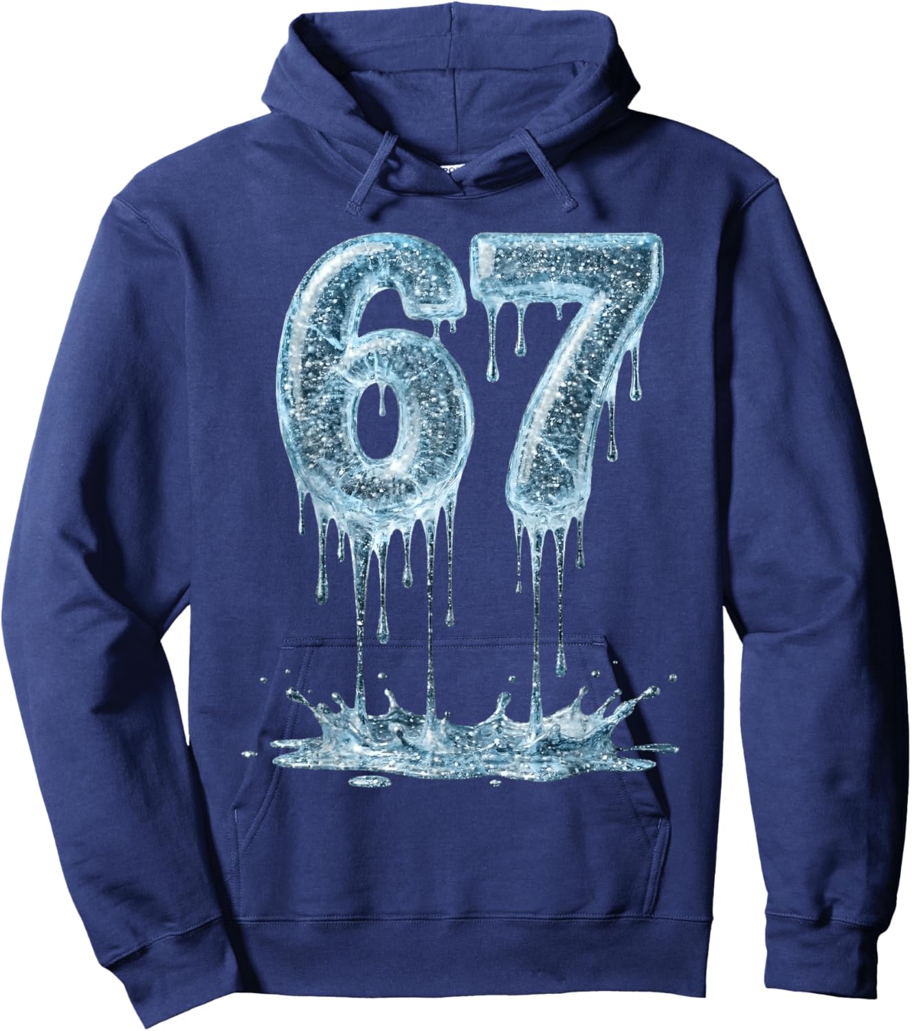 Funny Six Seven 6 7 Meme Ice Dripping 6-7 Youth 67 Drip Hoodie - Hoodie | Navy