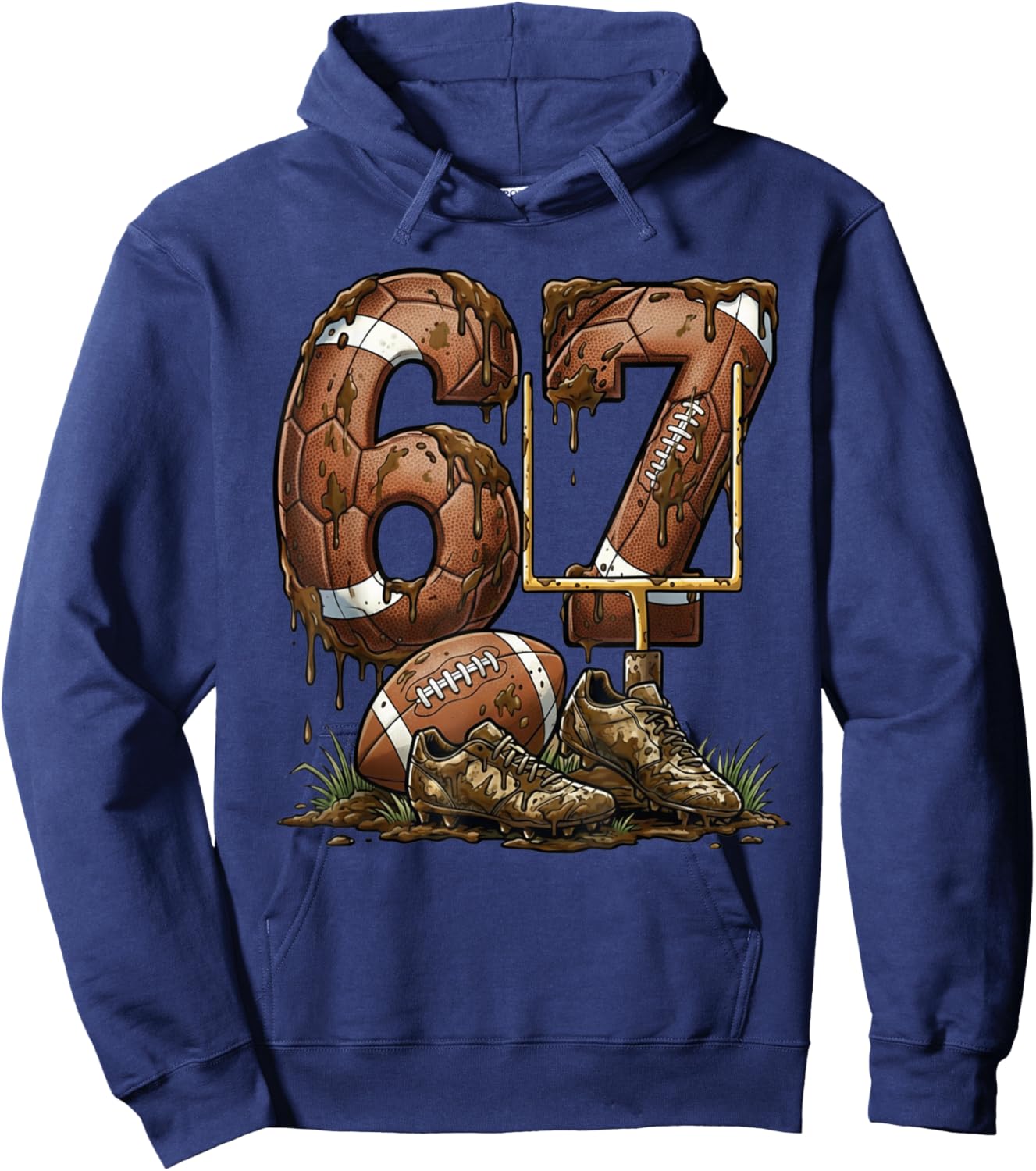 Funny 6 7 Football Six Seven Football 67 Kids Men Women Hoodie - Hoodie | Navy