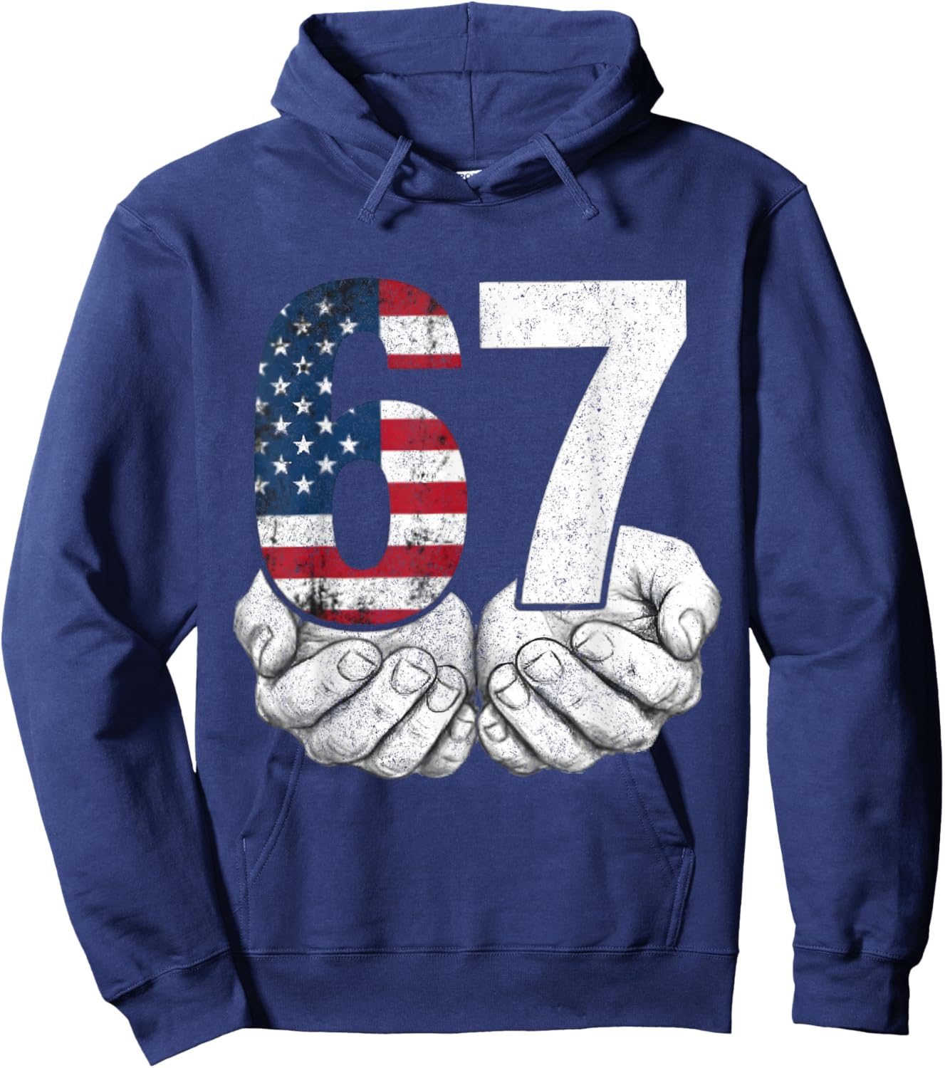 Funny Six Seven 6 7 Meme Gen Alpha Slang 6 7 Hands 6-7 Hoodie - Hoodie | Navy
