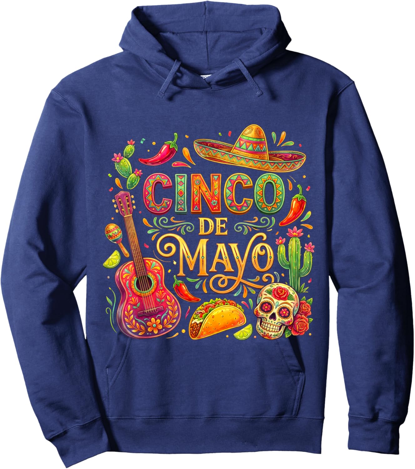 Funny Cinco de Mayo Mexican Fiesta Party Men Women Kids Hoodie - Hoodie | Navy