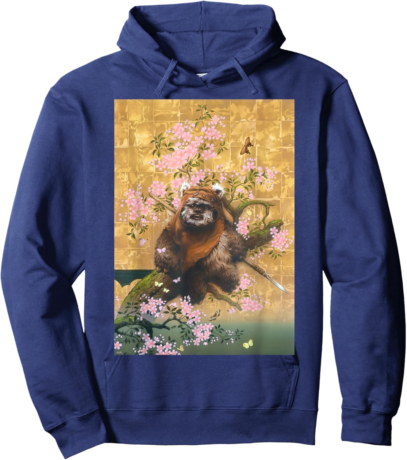 Star Wars Wicket the Ewok Spring Cherry Blossoms Sakura Art Hoodie - Hoodie | Navy