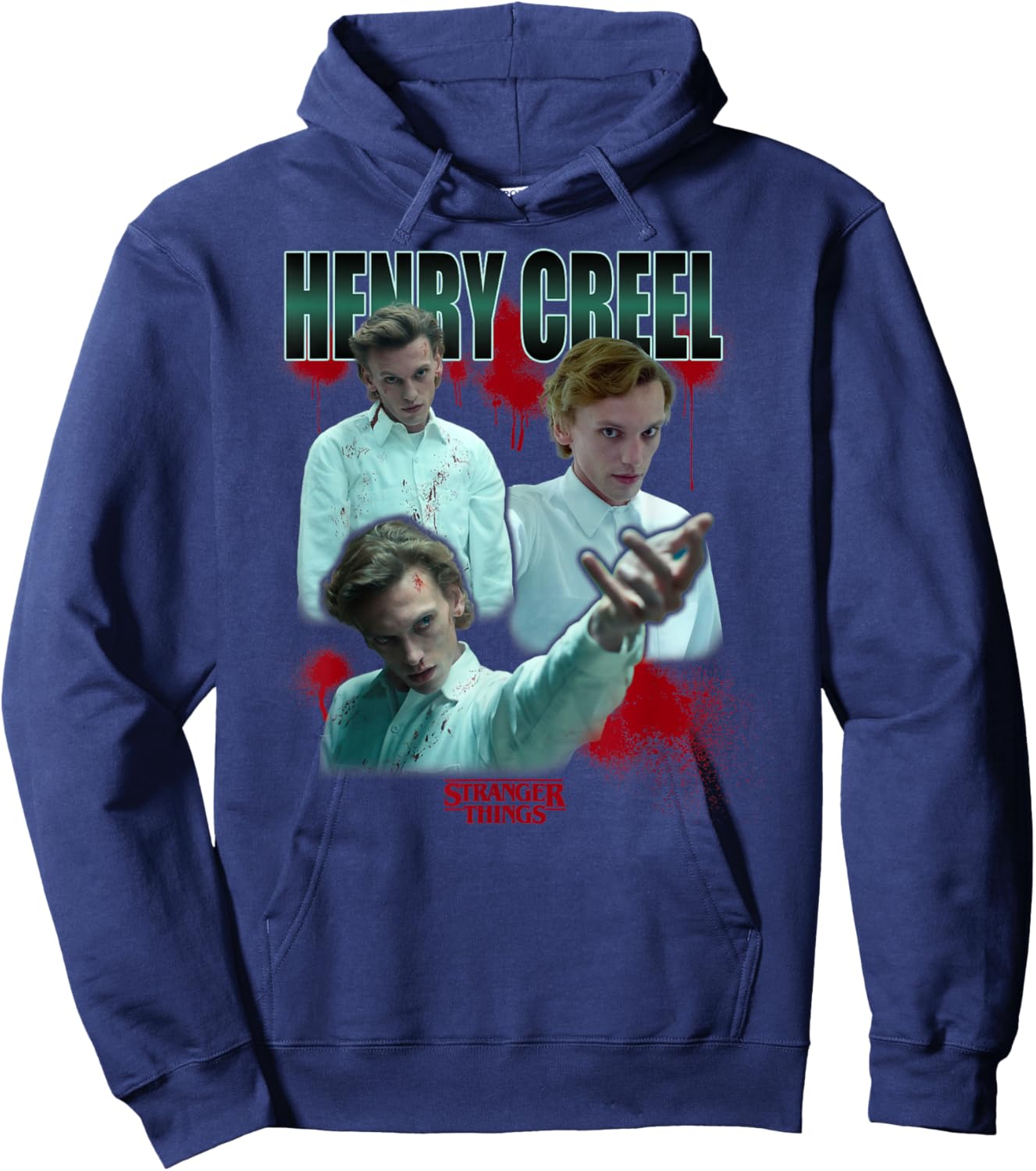 Stranger Things Henry Creel Powers Blood Splatter Hoodie - Hoodie | Navy