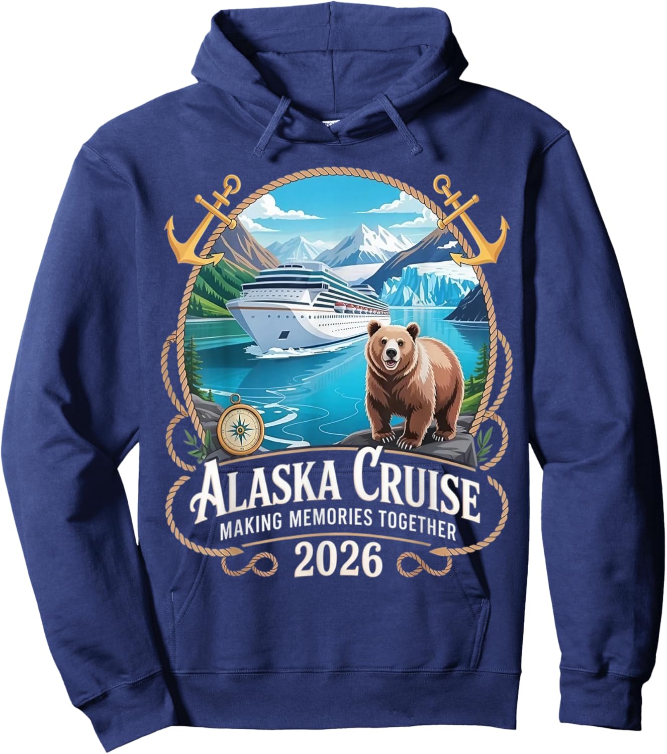 Matching Family Friends and Group Alaska Cruise 2026 Hoodie - Hoodie | Navy