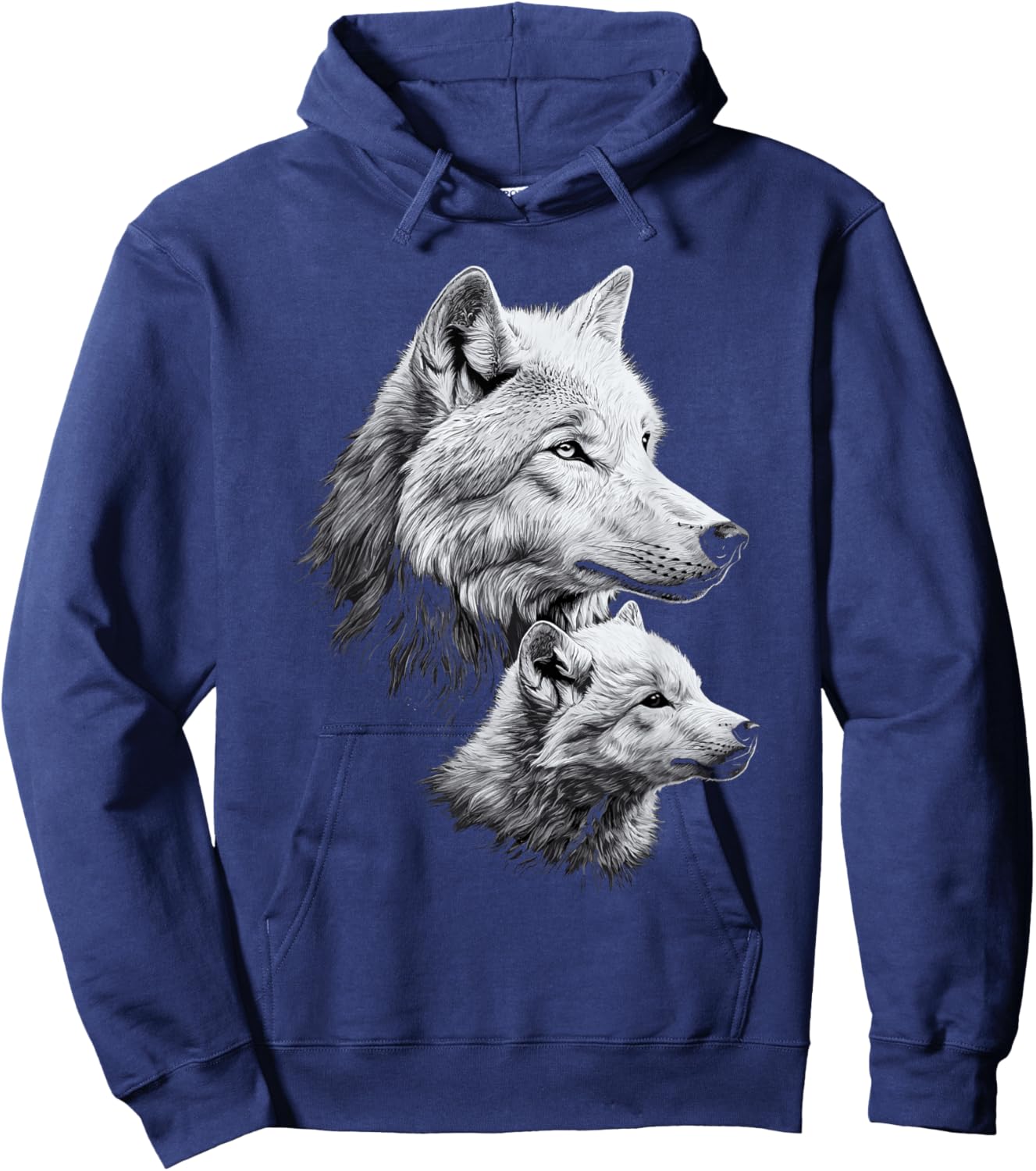 Wolf and Wolf Cub Men Wolf Lover Women Girls Cute Wolf Hoodie - Hoodie | Navy