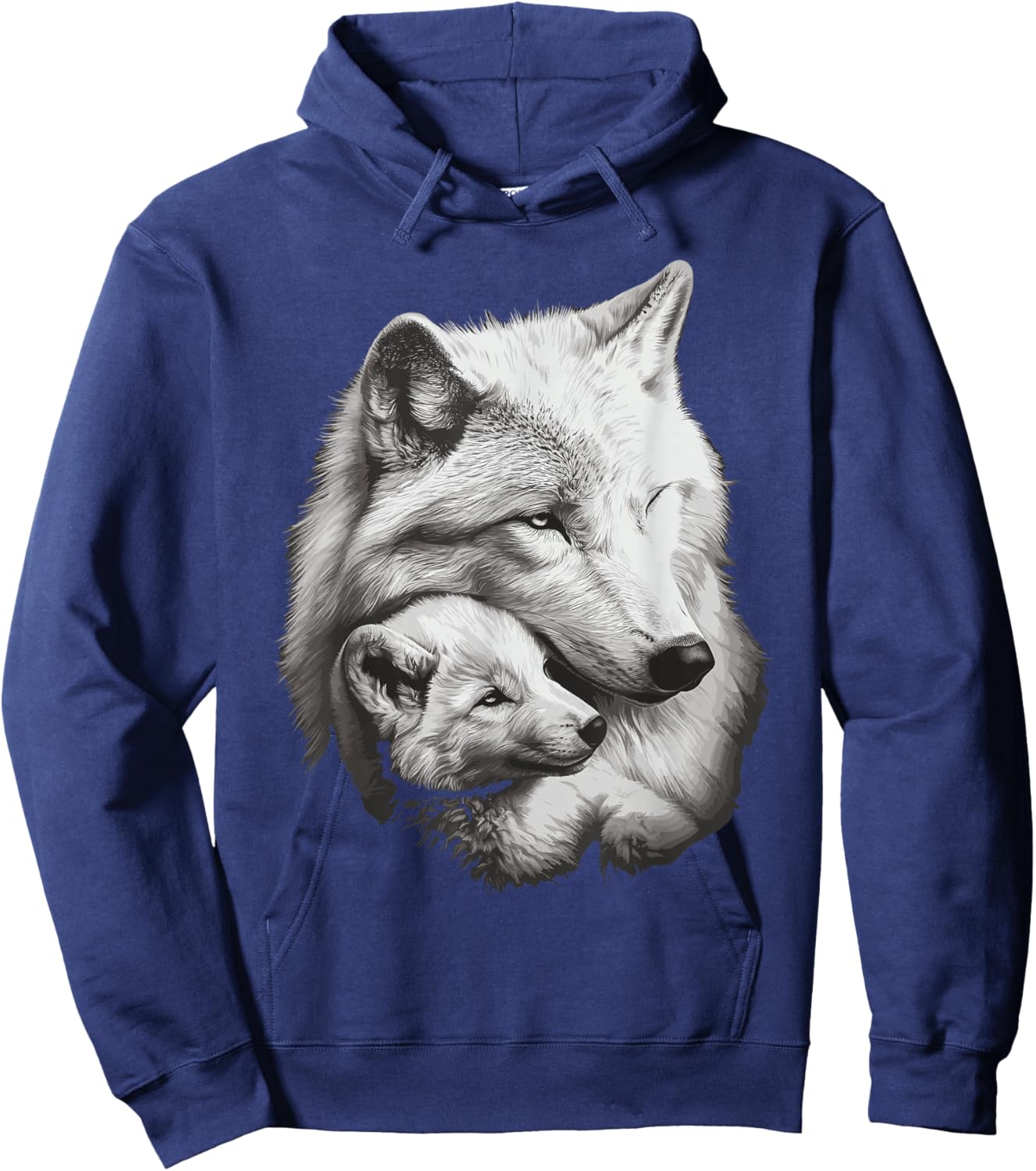 Wolf and Wolf Cub Men Wolf Lover Women Girls Cute Wolf Hoodie - Hoodie | Navy
