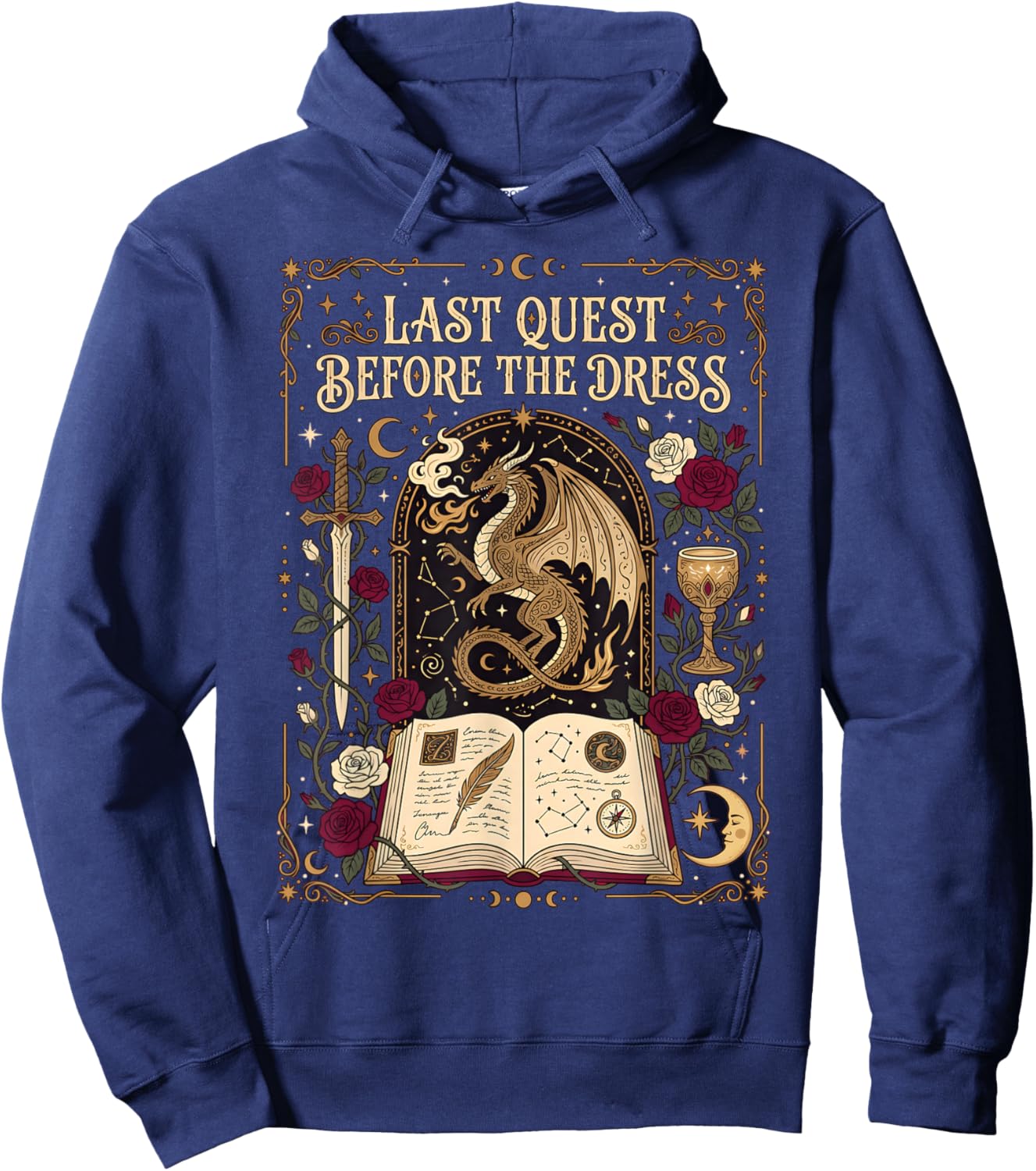 Last Quest Before Dress Fantasy Bachelorette Party Bride Hoodie - Hoodie | Navy