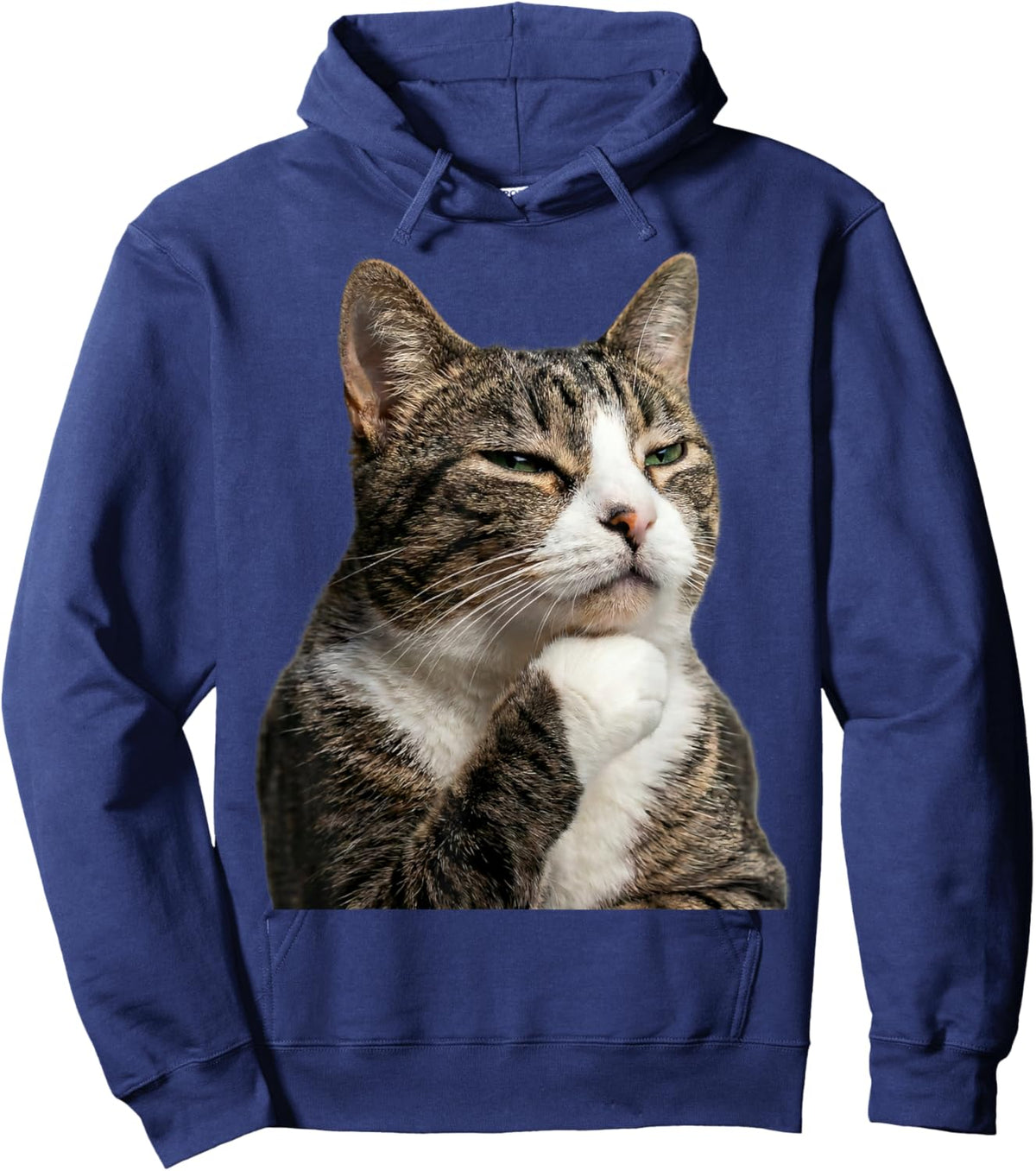 Funny Thinking Cat Hoodie - Hoodie | Navy