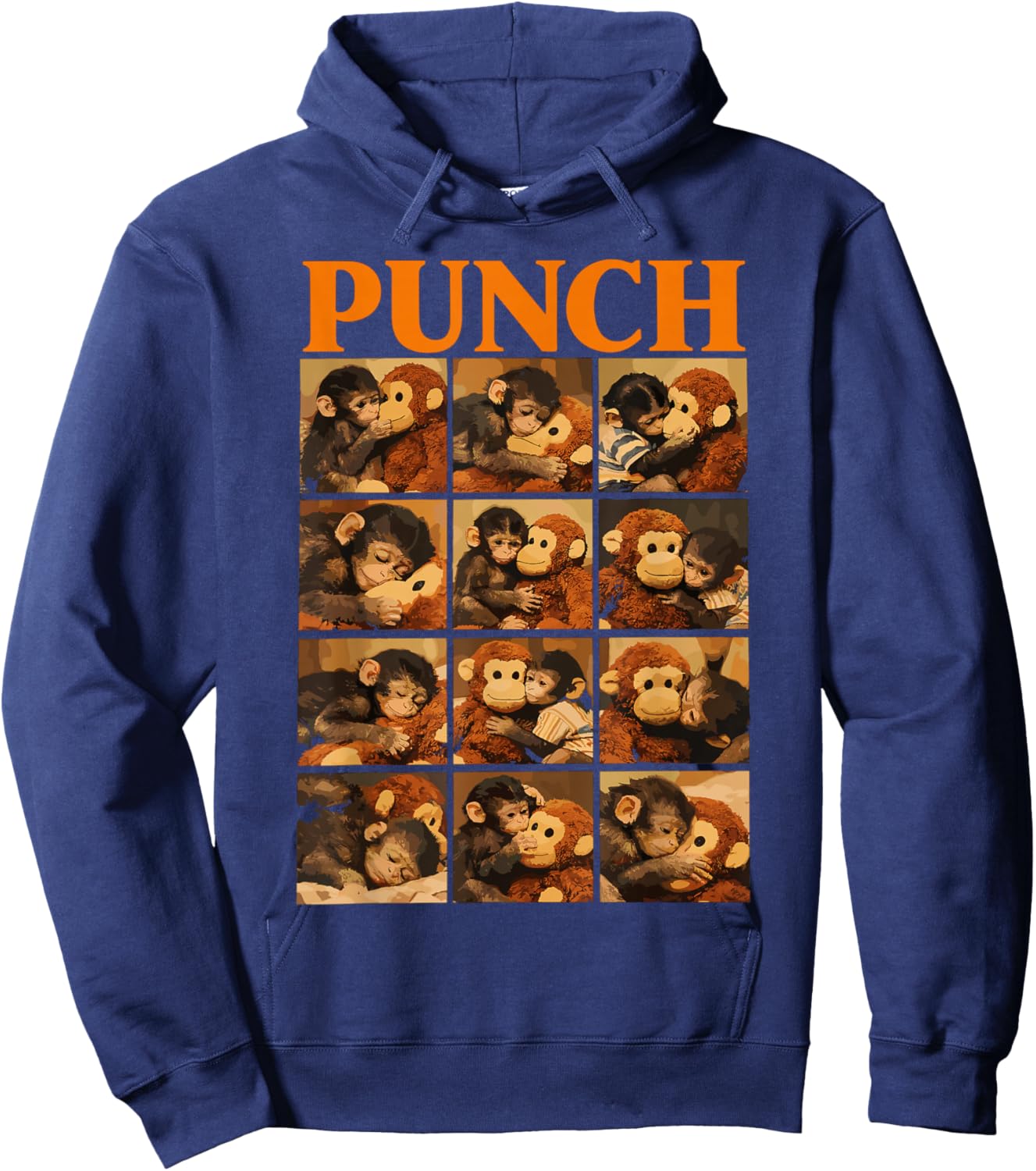 Cute Monkey Punch Hoodie - Hoodie | Navy