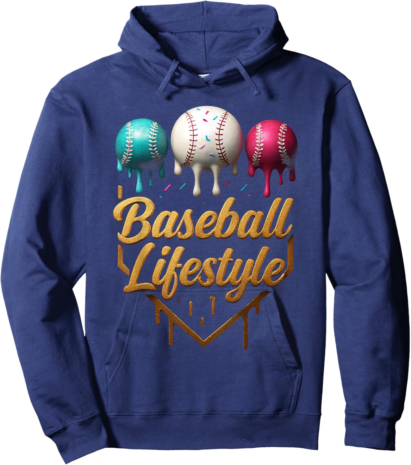 Baseball Lifestyle drip Hoodie - Hoodie | Navy