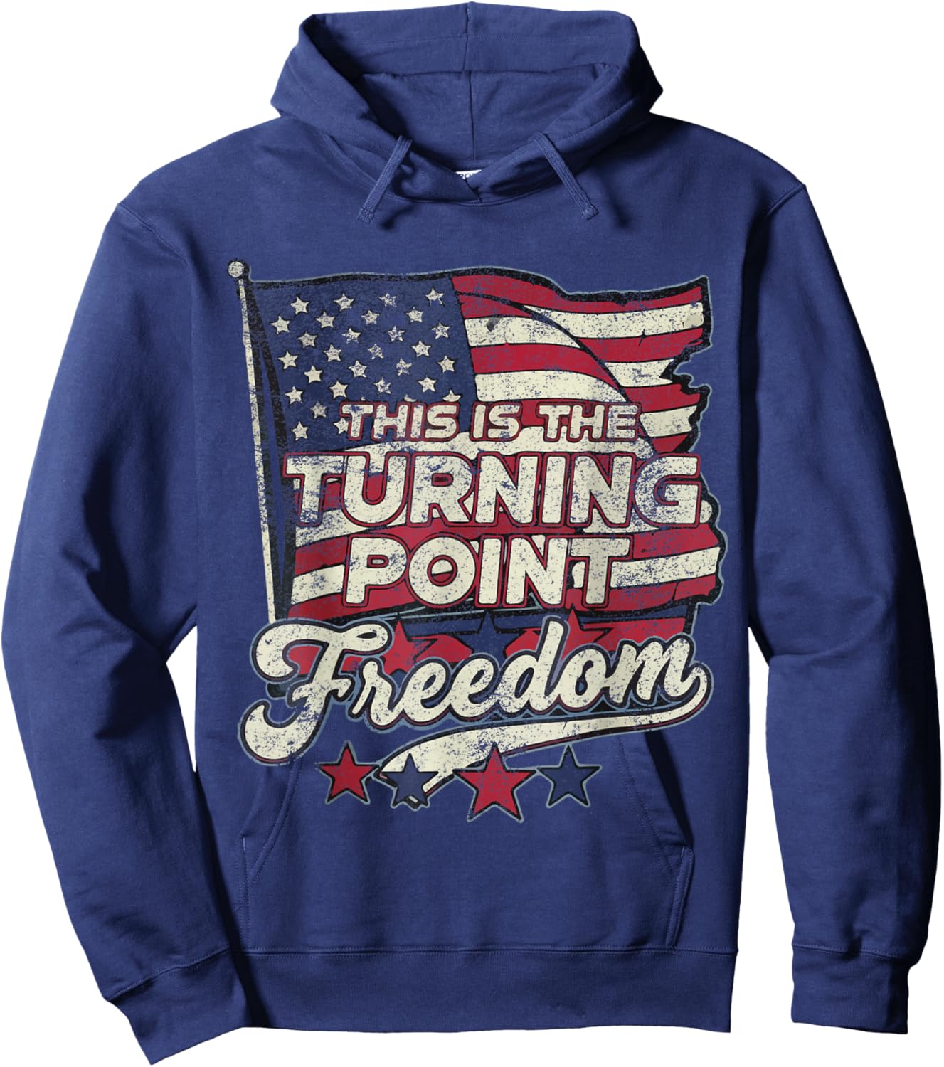 This is The Turning Point Freedom Patriotic American Flag Hoodie - Hoodie | Navy