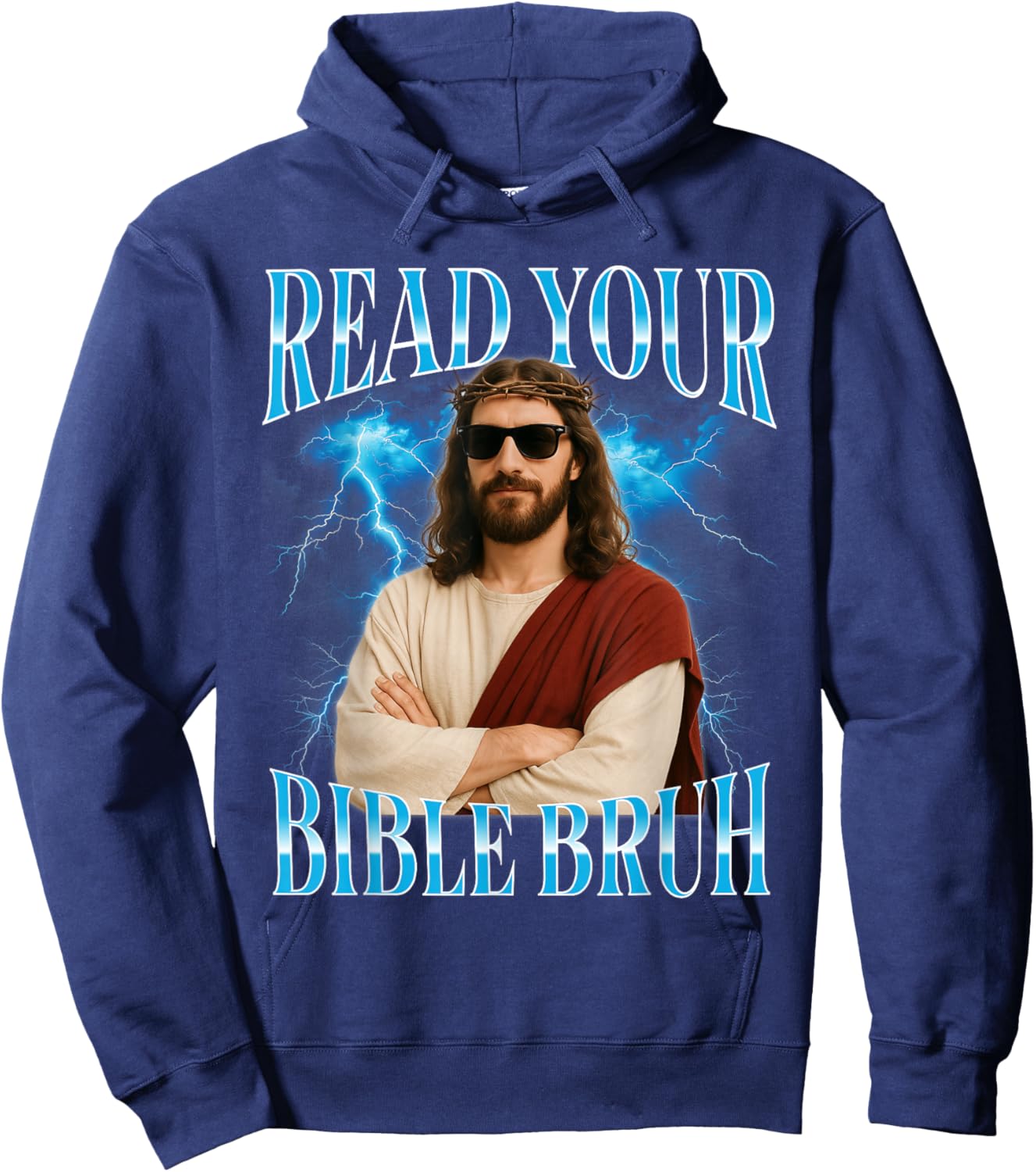 Funny Christian Read Your Bible Bruh Hoodie - Hoodie | Navy