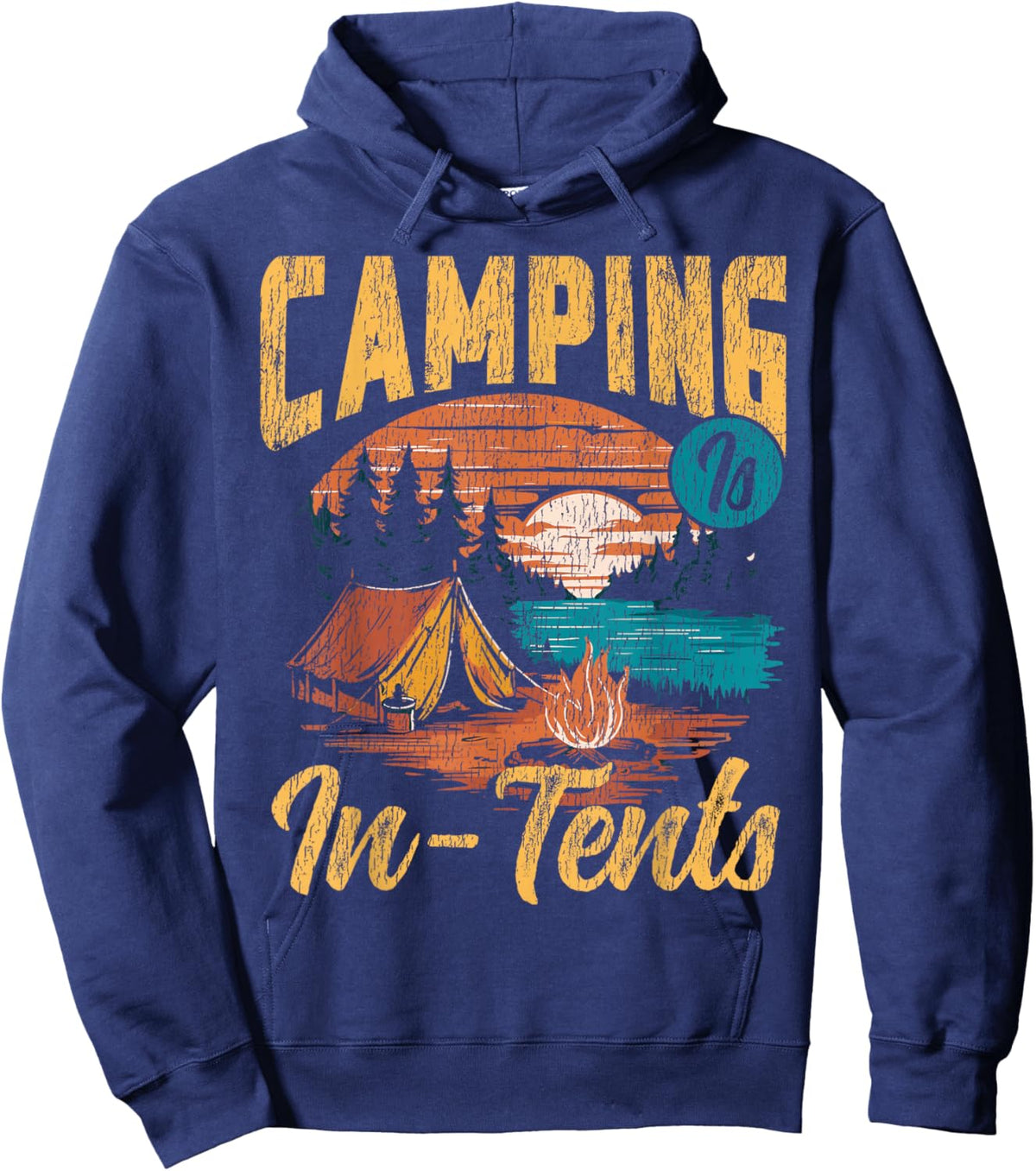 Tent Camping Retro Vintage Camping is in-Tents Hoodie - Hoodie | Navy