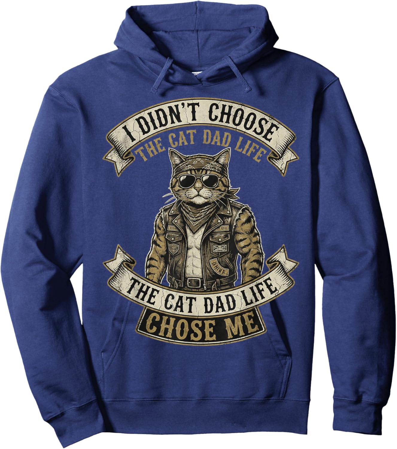 I Didn't Choose The Cat Dad Life The Cat Life Chose Me Hoodie - Hoodie | Navy