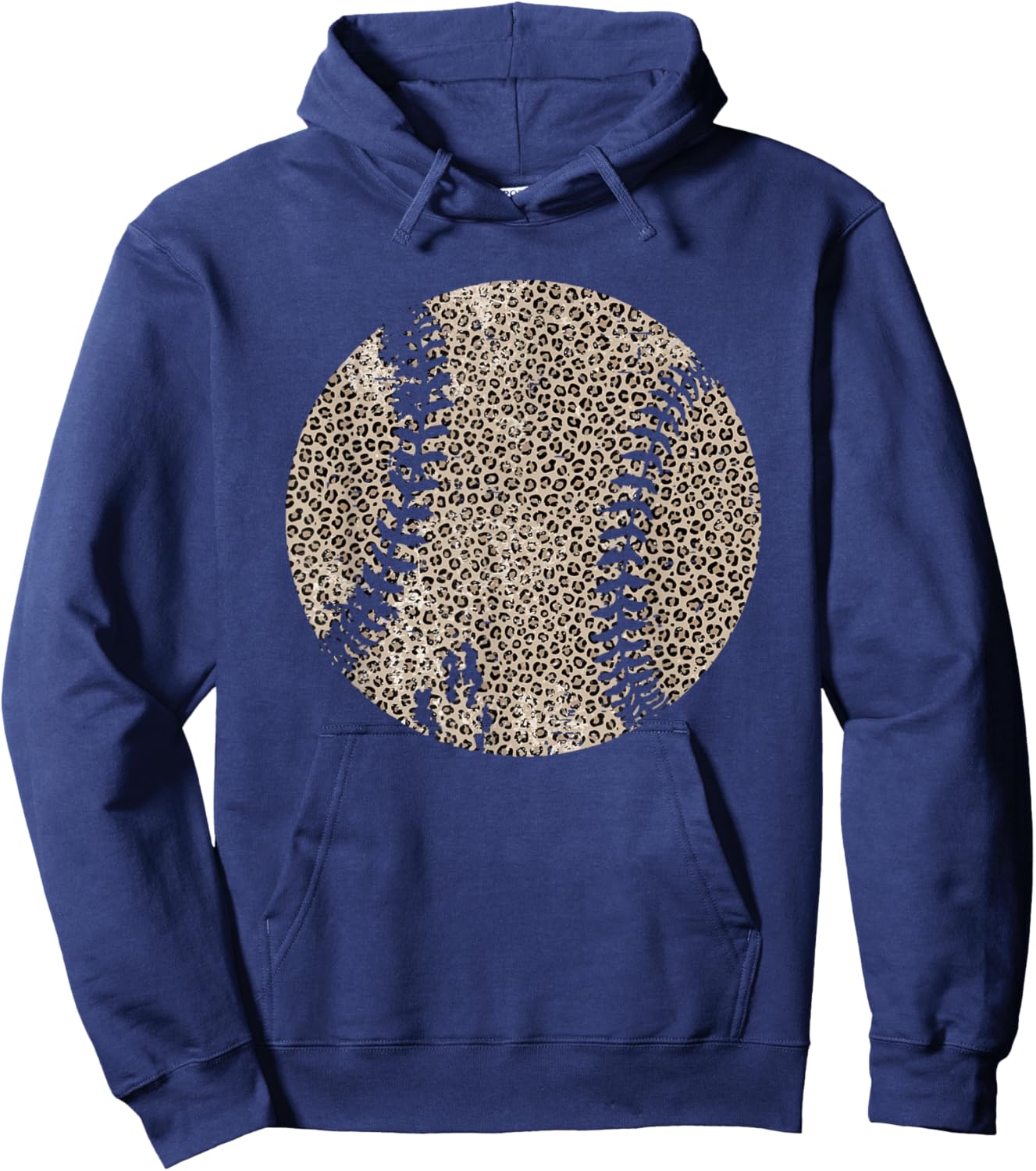 Vintage Leopard Baseball Softball Mama Funny Game Day Sport Hoodie - Hoodie | Navy