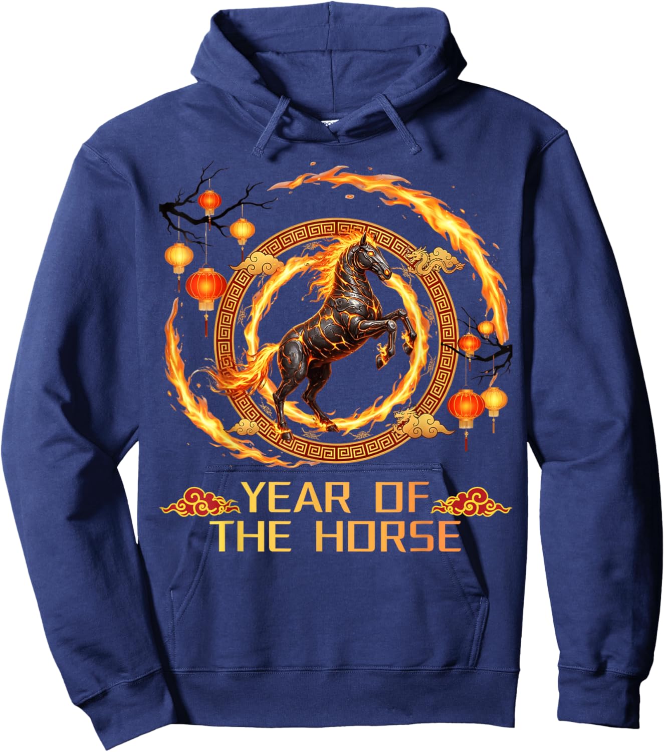 Chinese New Year 2026 Year of The fire Horse Hoodie - Hoodie | Navy