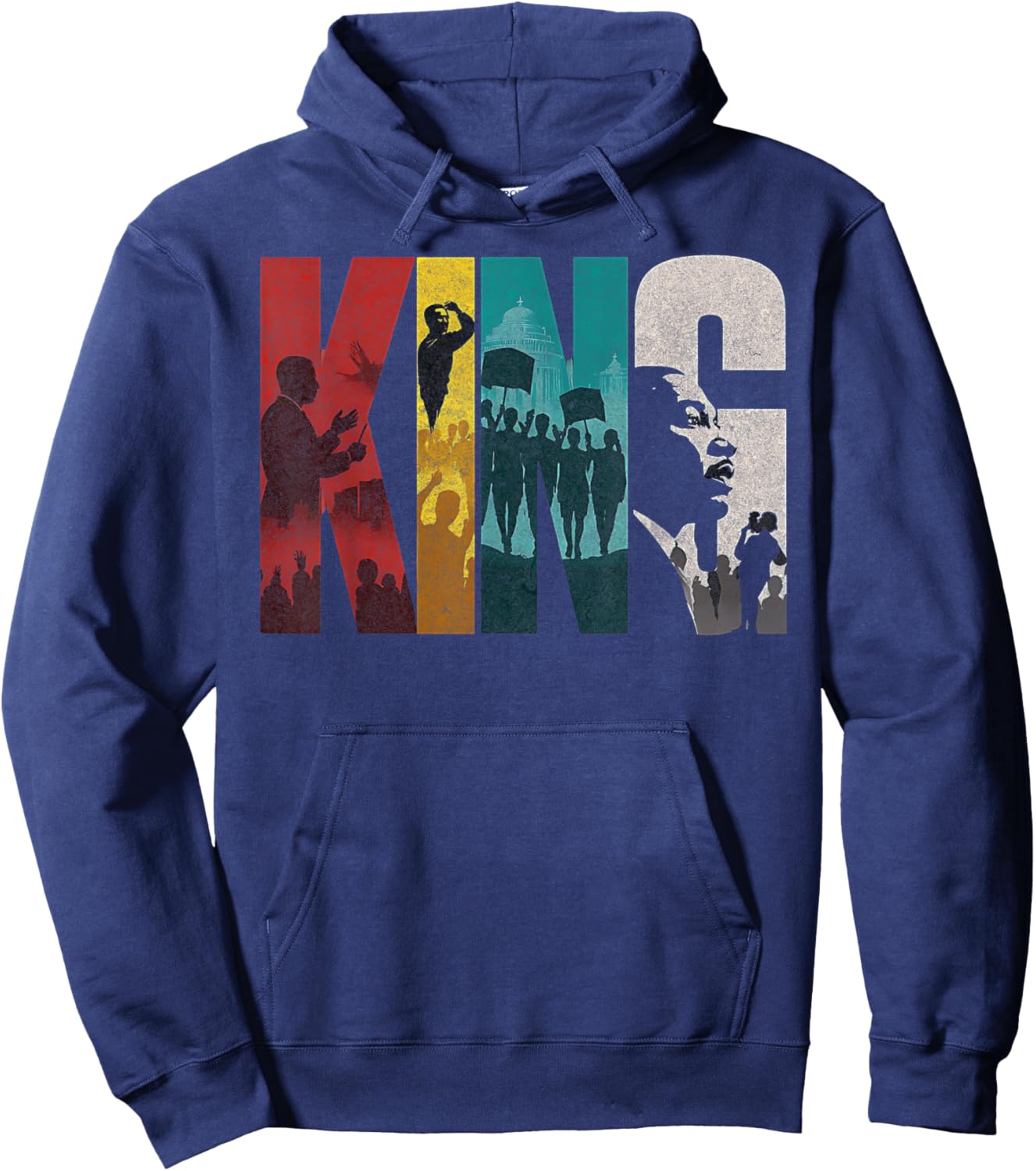 Retro Martin Luther King Jr Day I Have a Dream MLK Bold Hoodie - Hoodie | Navy