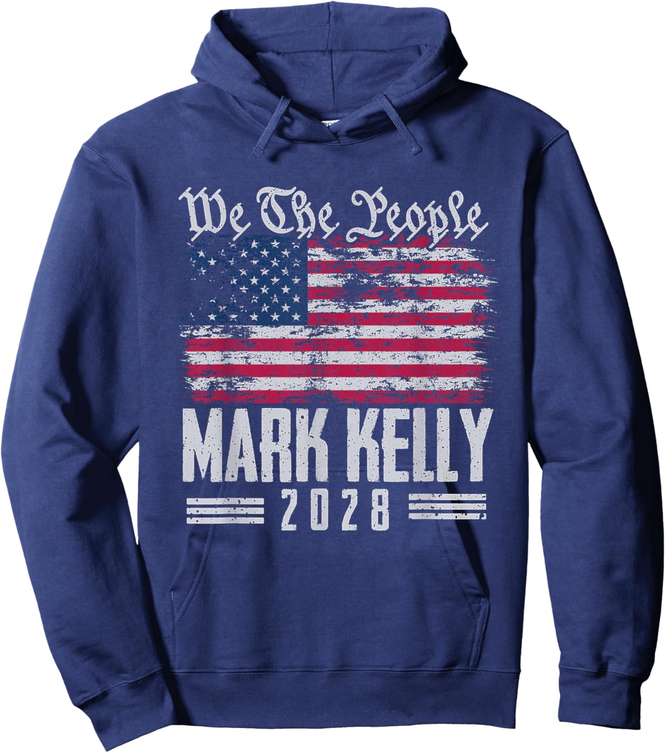 Kelly 2028 for President Mark Kelly 2028 US Flag Hoodie - Hoodie | Navy