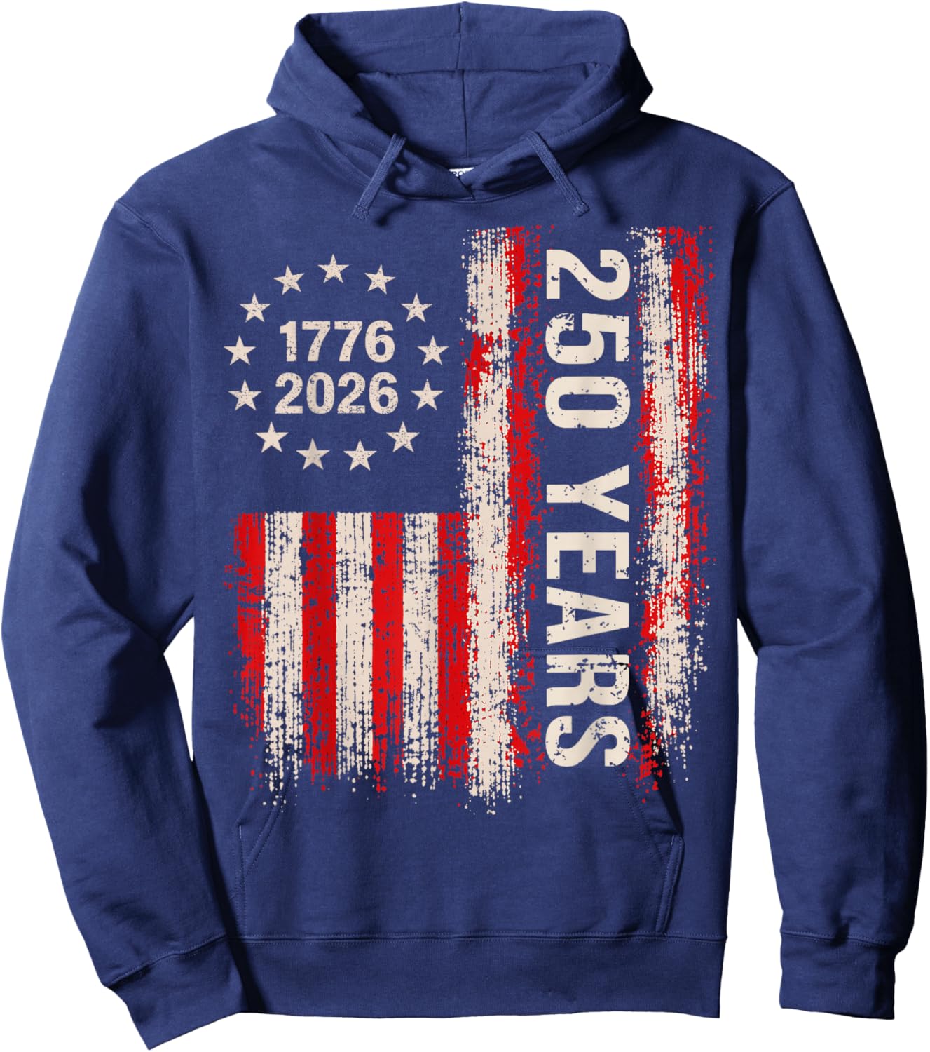250 Years American History Commemorative Art 1776 2026 Hoodie - Hoodie | Navy
