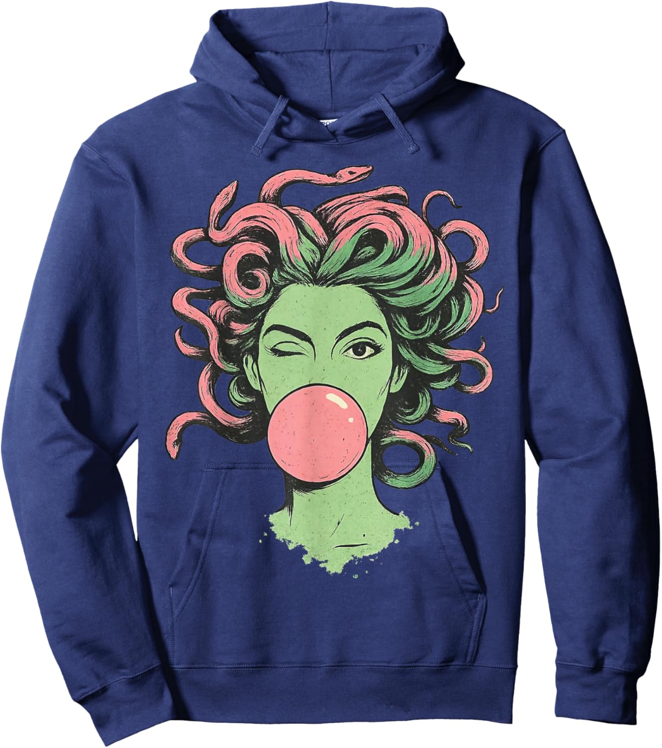 Medusa Bubblegum Mythological Snake Hair Goddess Feminist Hoodie - Hoodie | Navy