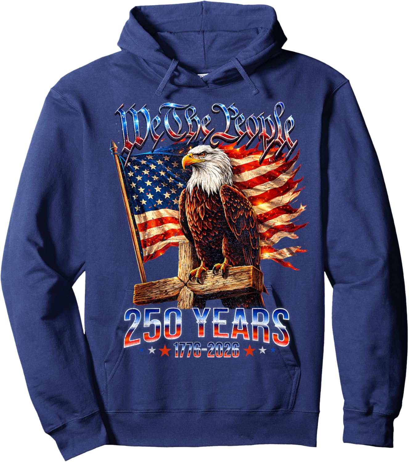 250 Years American 1776 2026 250th USA Birthday 4th of July Hoodie - Hoodie | Navy