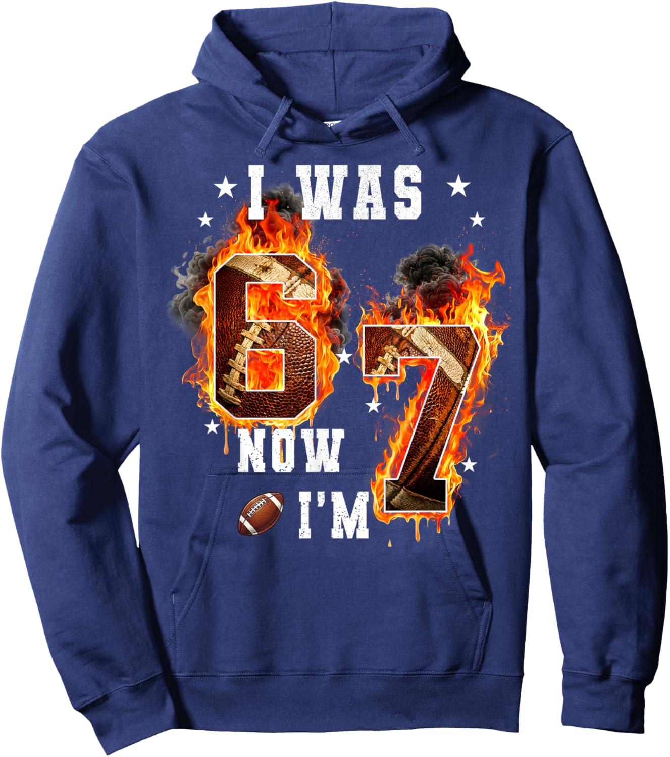I was 6 Now I'm 7 Old Football Drip 7th Birthday Boy Hoodie - Hoodie | Navy