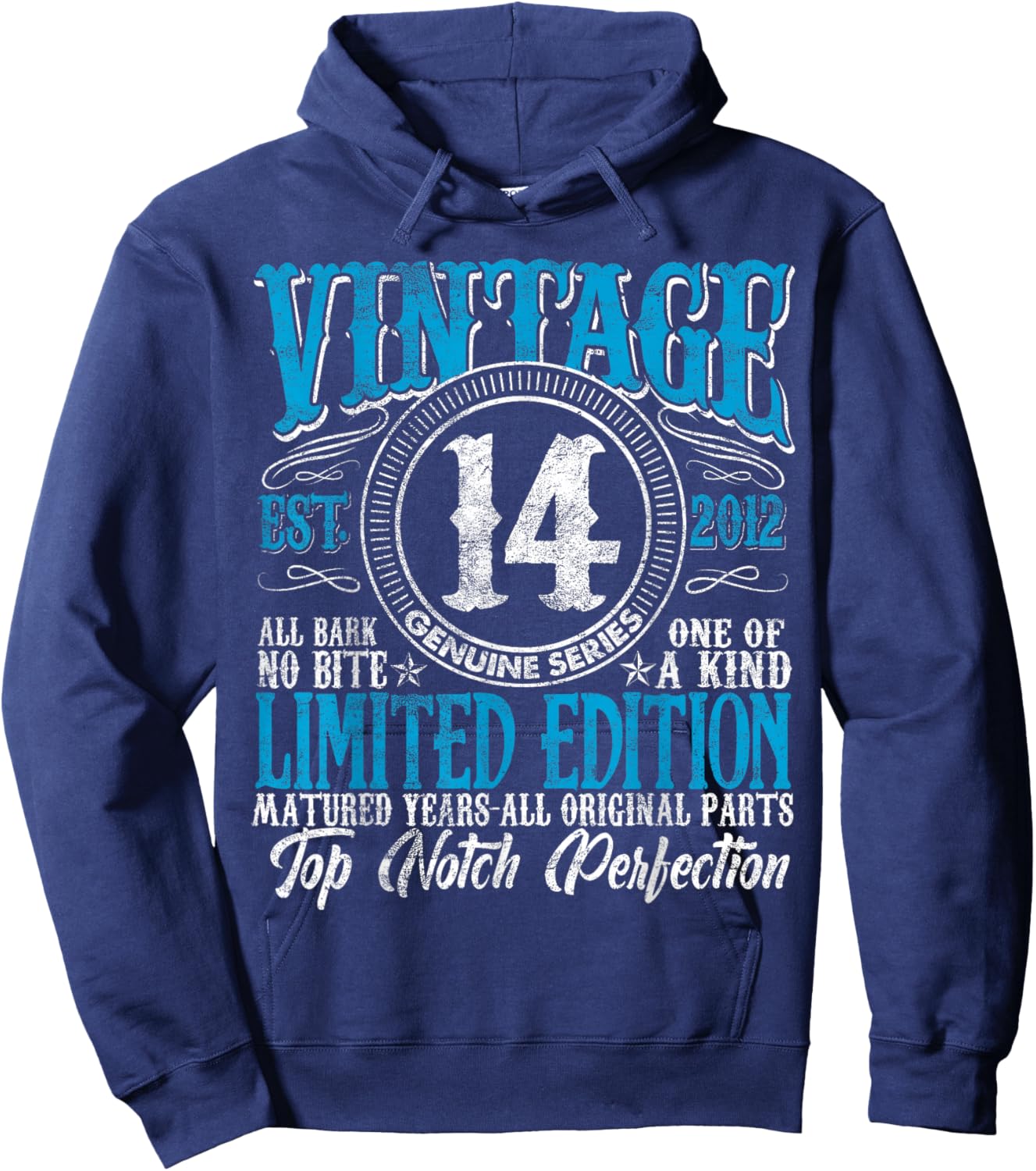14 Year Old Gifts Vintage 2012 Limited Edition 14th Birthday Hoodie - Hoodie | Navy