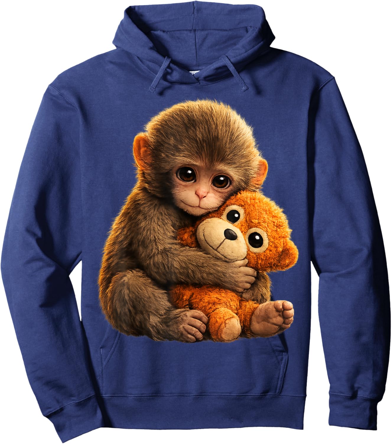 Cute Baby Monkey Punch Viral Zoo Japan Design Hoodie - Hoodie | Navy
