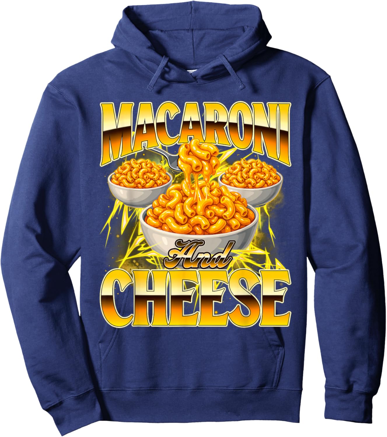 Macaroni and Cheese - Mac & Cheese Macaroni Noodle Lover Hoodie - Hoodie | Navy