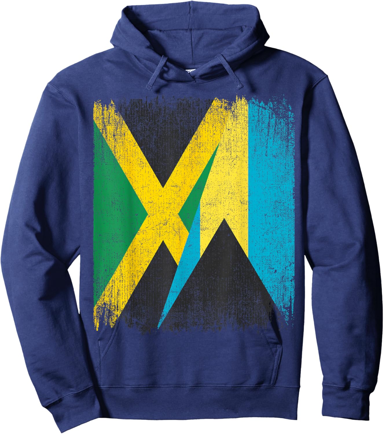 Half Jamaica Bahamas Flag Jamaican Bahamian Pride Roots Hoodie - Hoodie | Navy