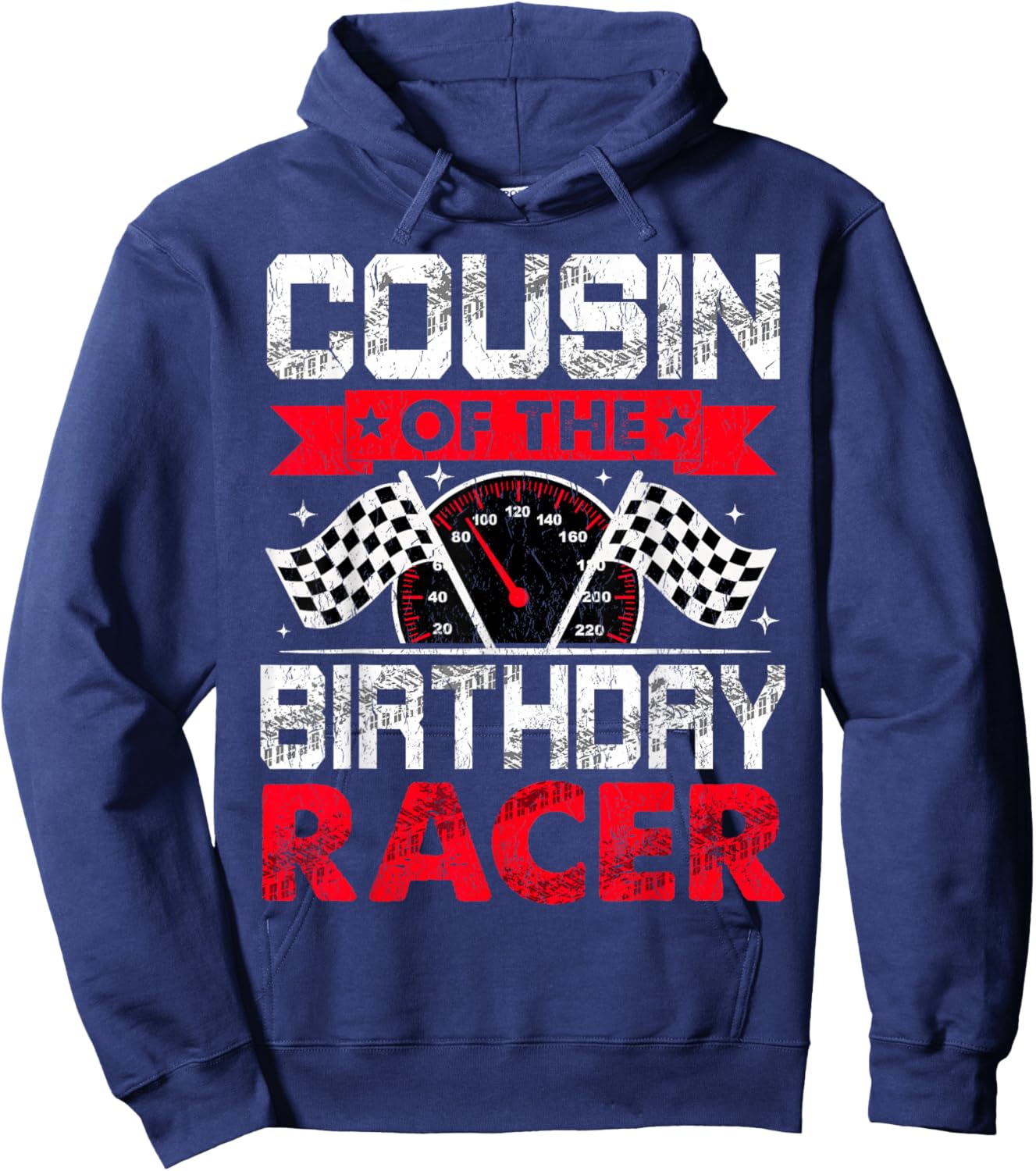 Cousin of The Birthday Racer Bday Racing Car Family Hoodie - Hoodie | Navy