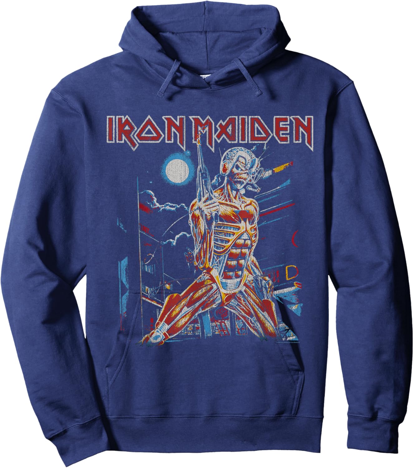 Iron Maiden - Vintage Cityscape Hoodie - Hoodie | Navy