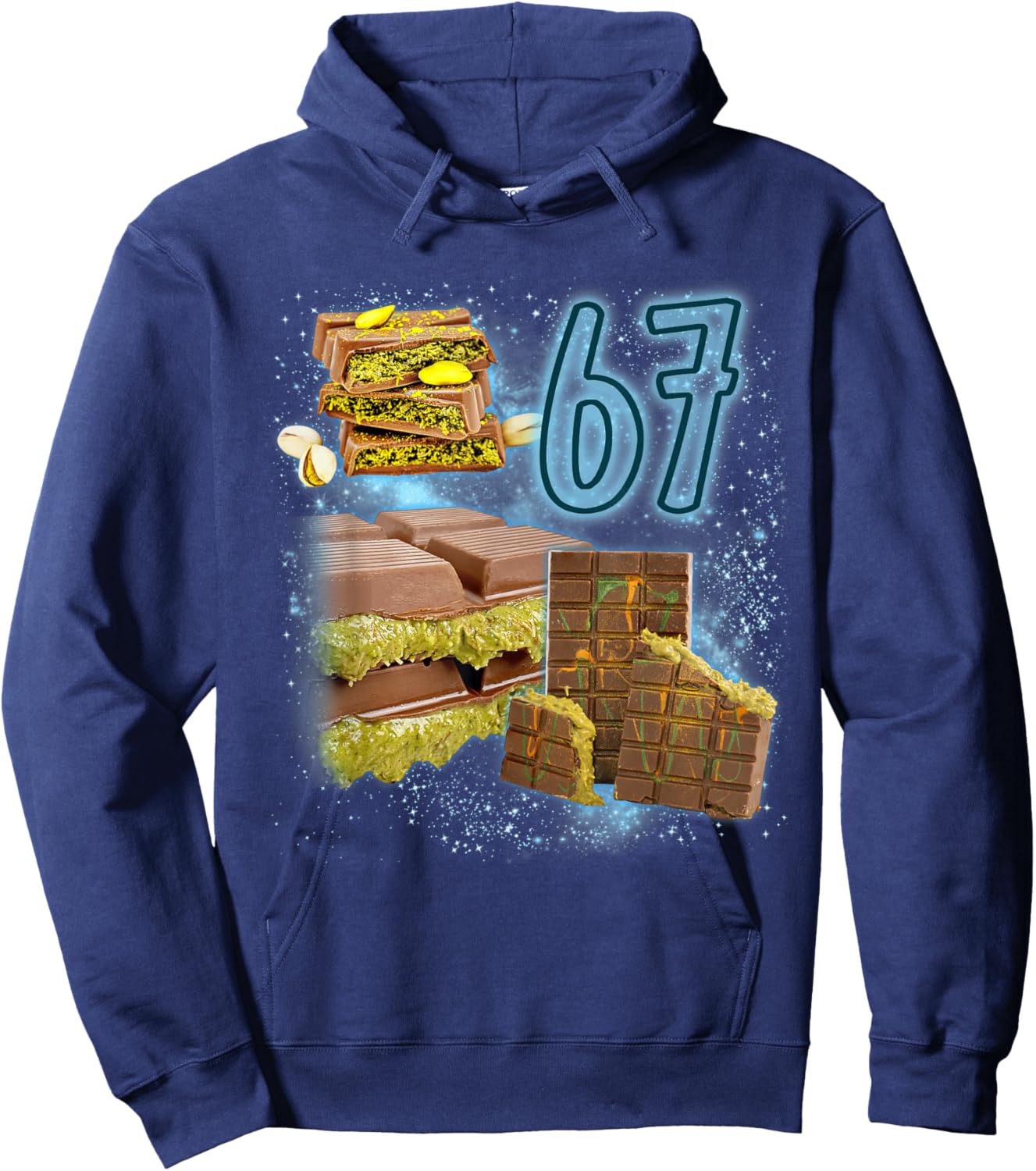 Dubai Chocolate Lover Lover 67 Meme Humor Sarcasm Foodie Hoodie - Hoodie | Navy
