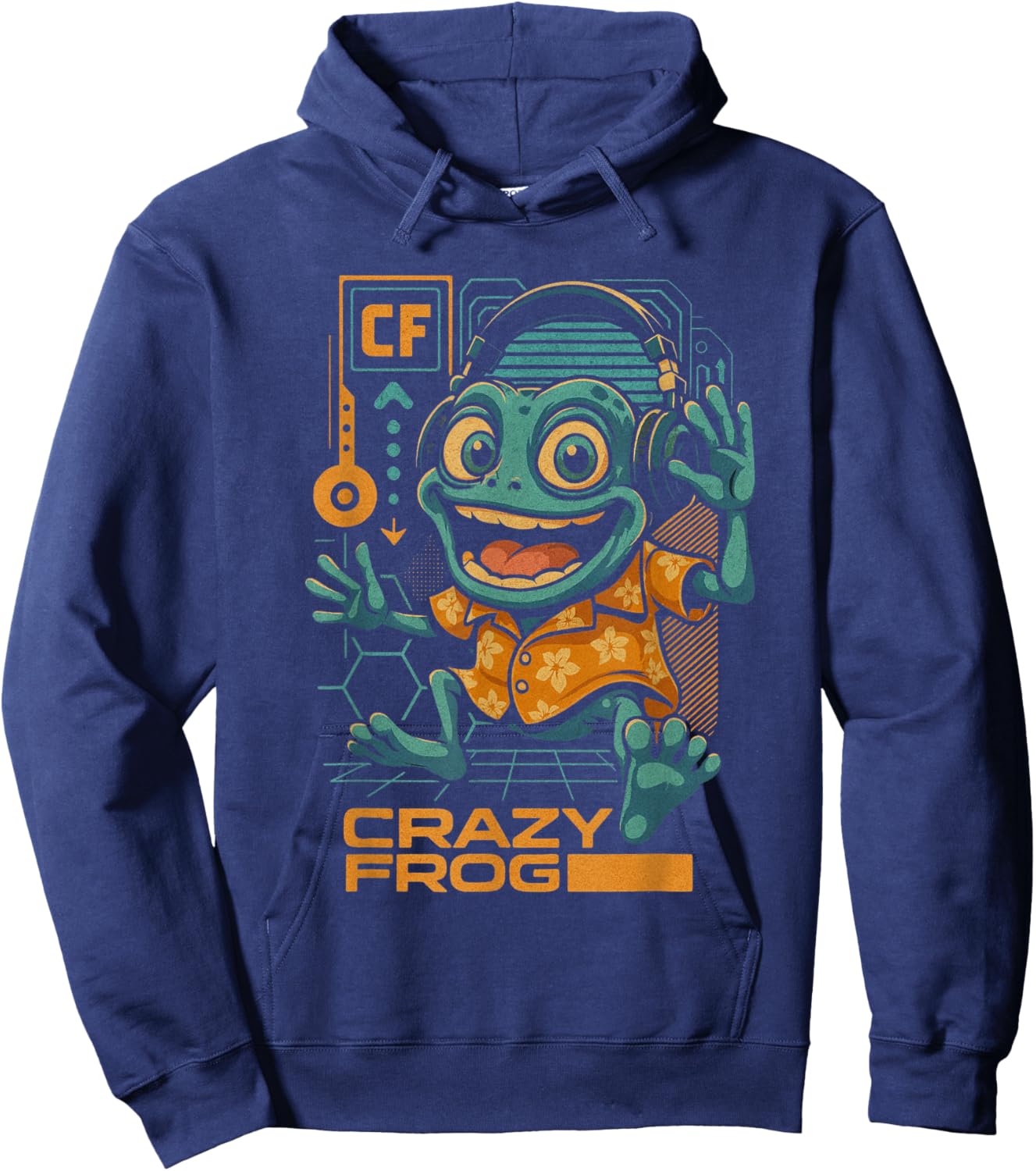 Crazy Frog Headphones On Ring Ding Ding Kids Hoodie - Hoodie | Navy