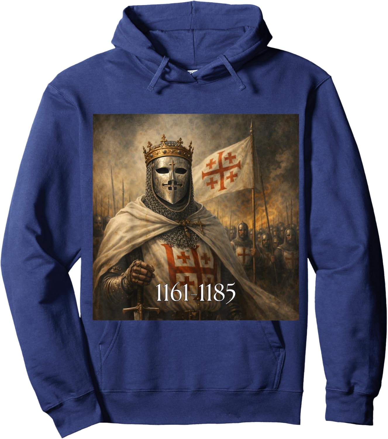 Sliver Mask King Baldwin IV Meme The Leper King Warrior Hoodie - Hoodie | Navy